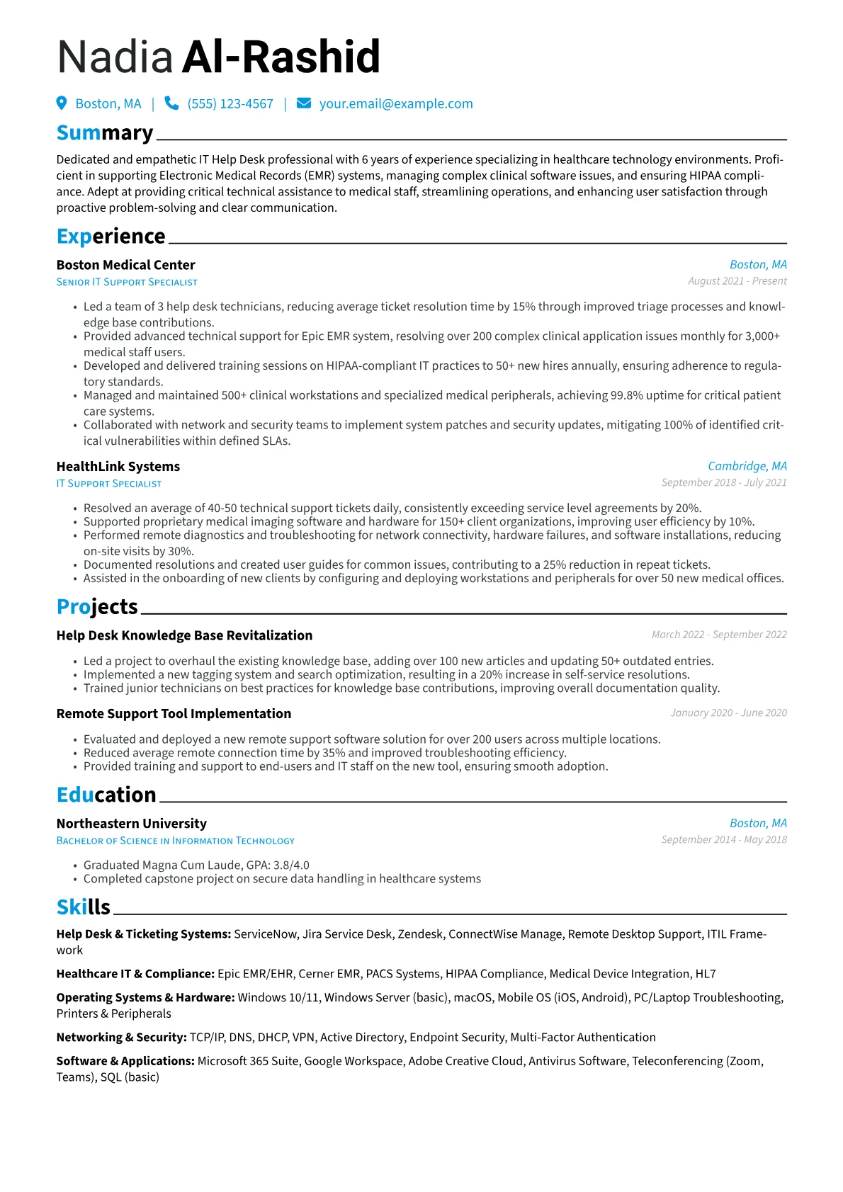 Healthcare IT Help Desk version - Page 1