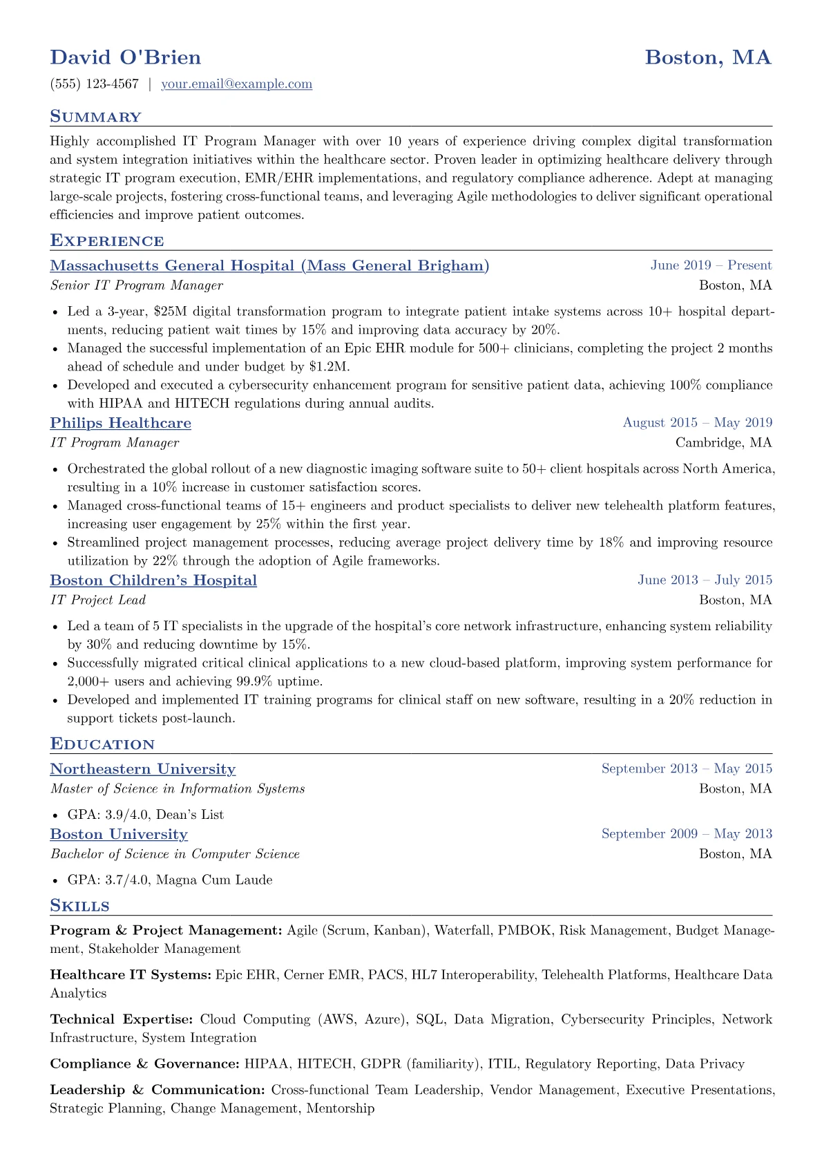 Healthcare IT Program version - Page 1
