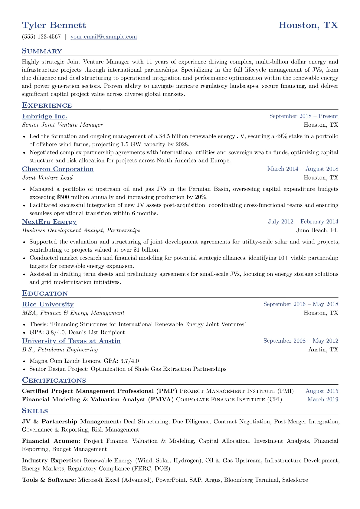 Joint Venture Manager version - Page 1