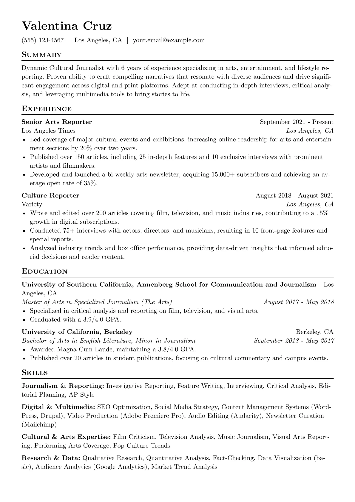 Cultural Journalist version - Page 1