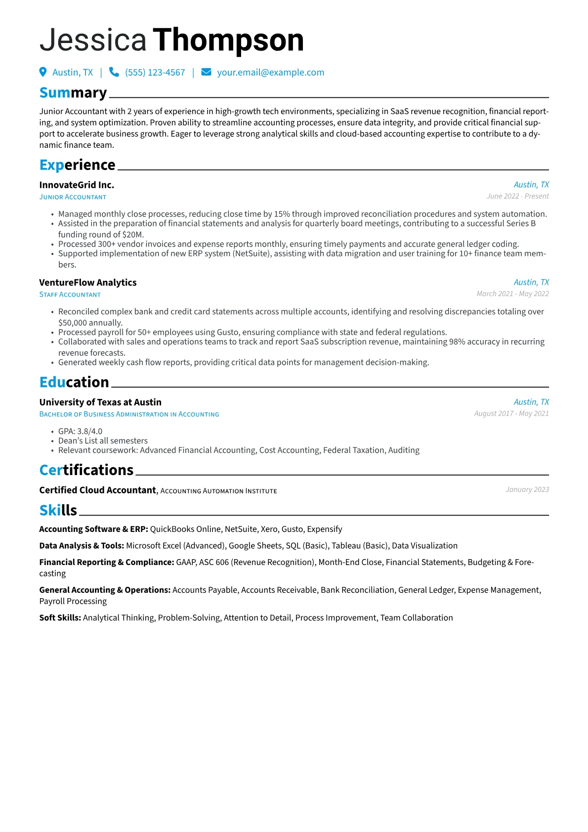 Junior Accountant version - Page 1