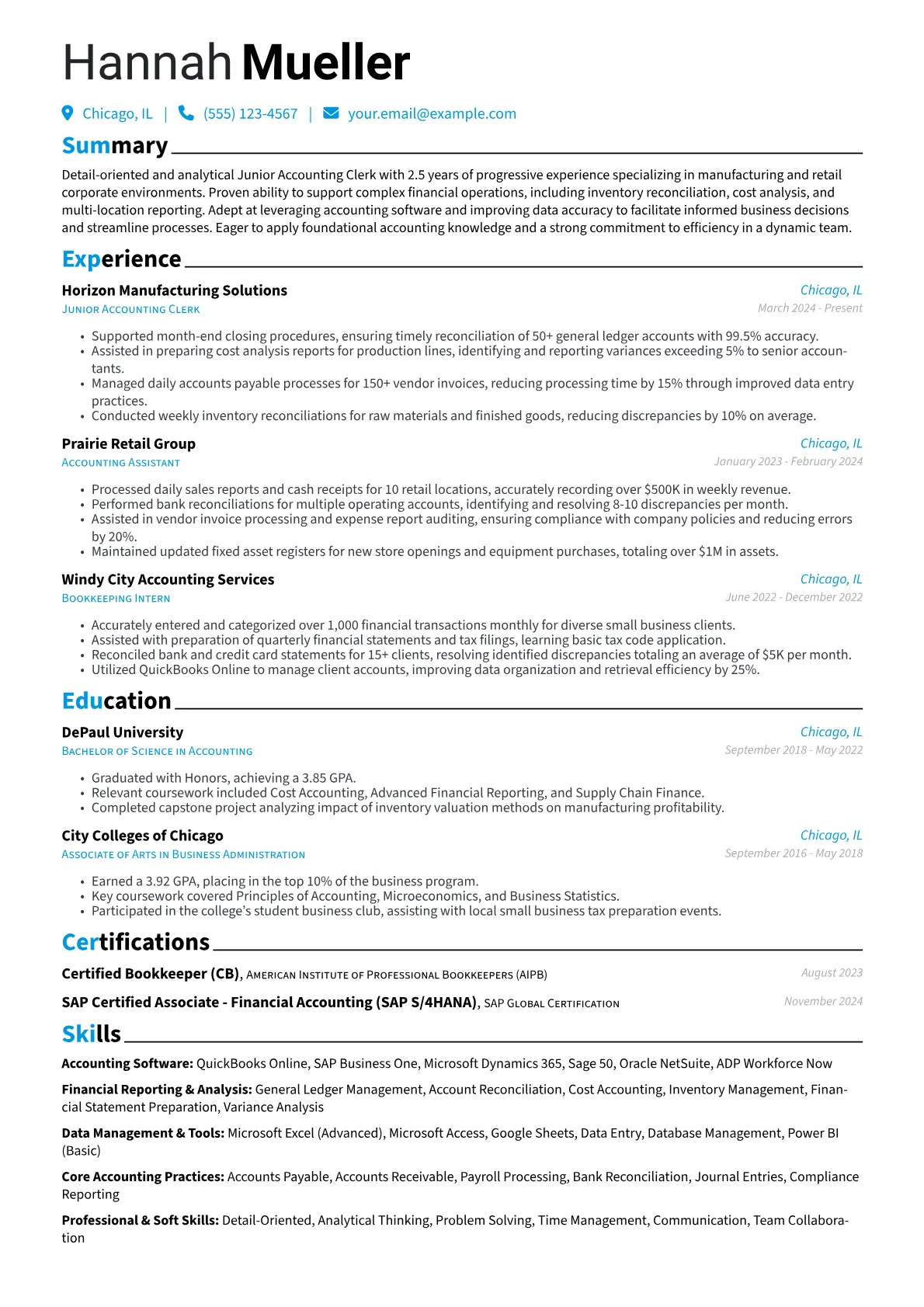 Junior Accounting Clerk version - Page 1