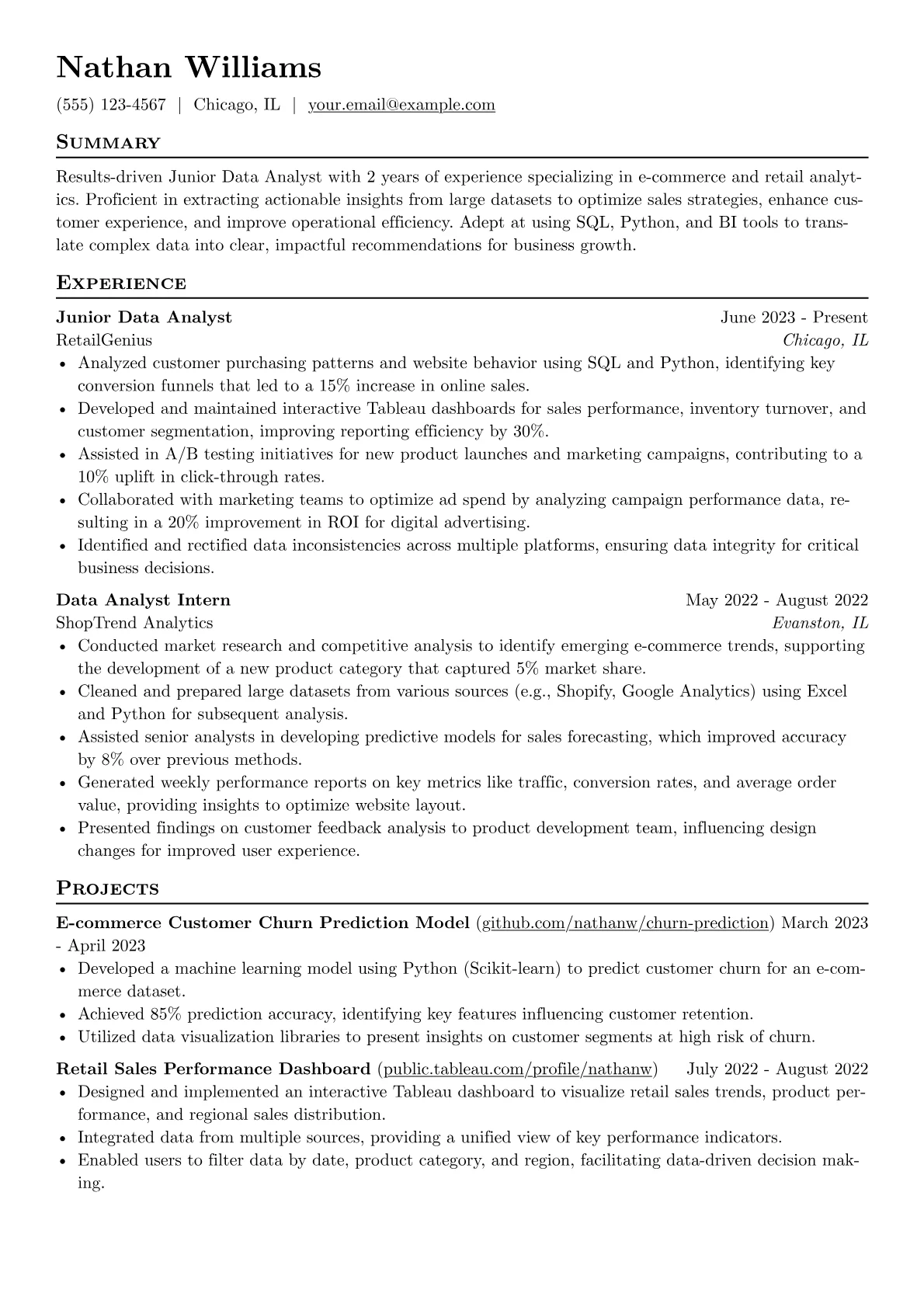E-commerce Analytics version - Page 1