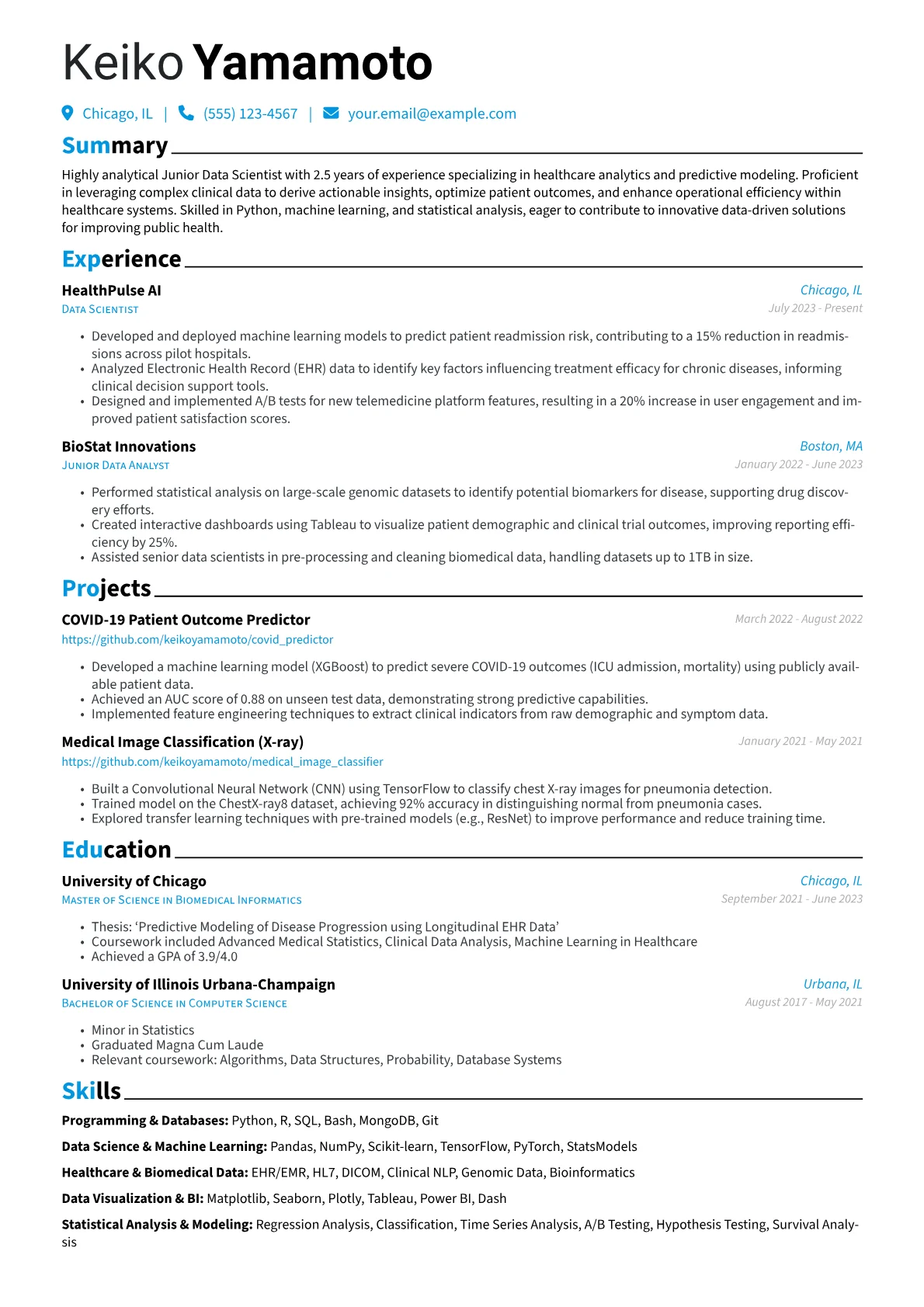 Healthcare Data Scientist version - Page 1