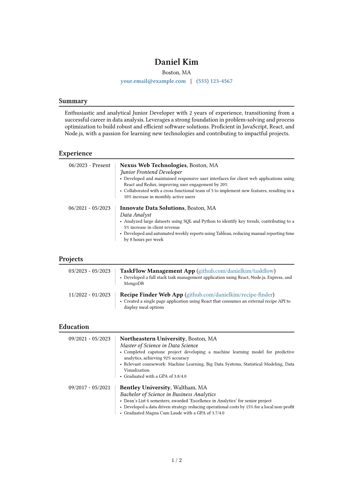 Career changer version - Page 1