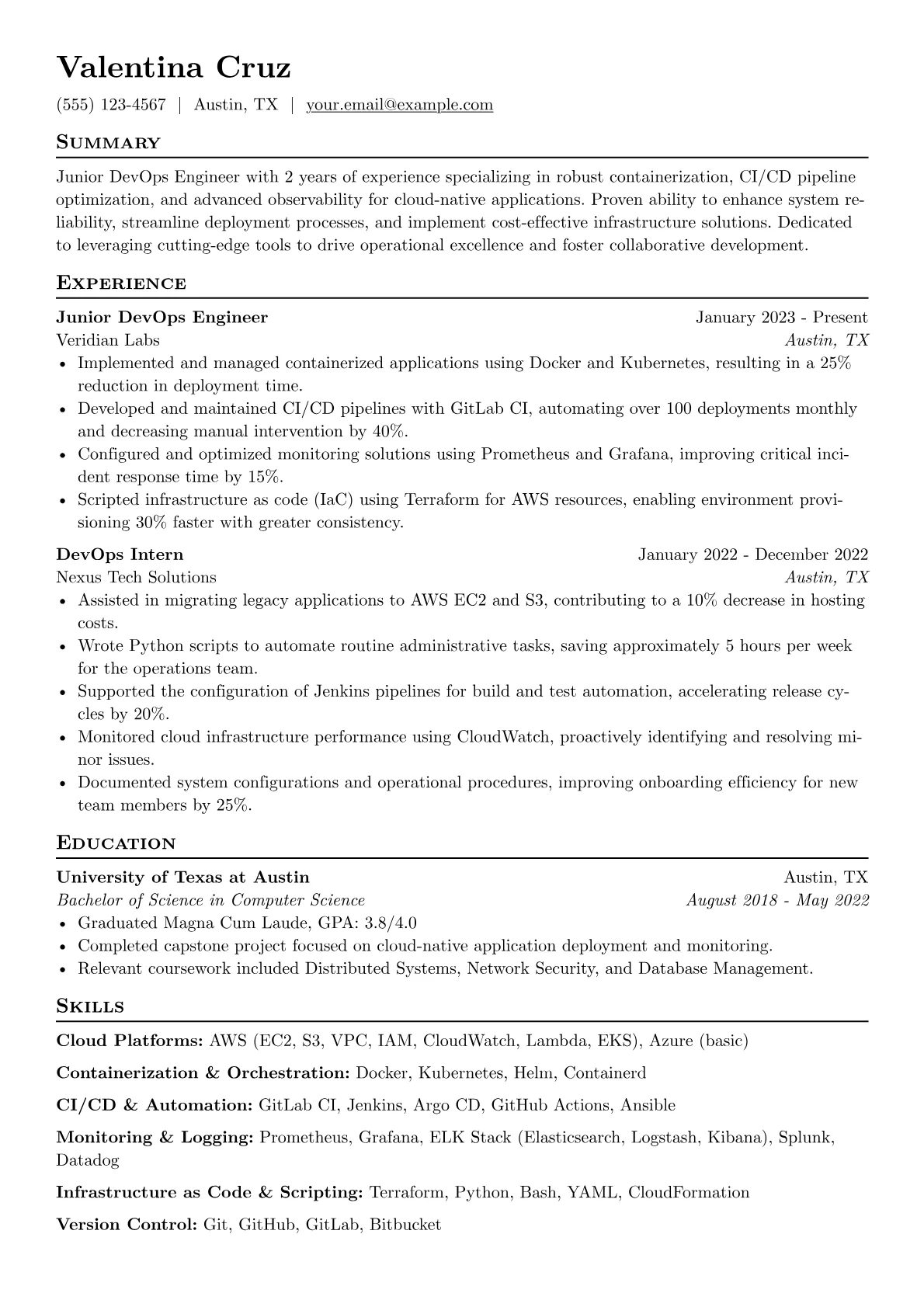Junior DevOps Engineer version - Page 1
