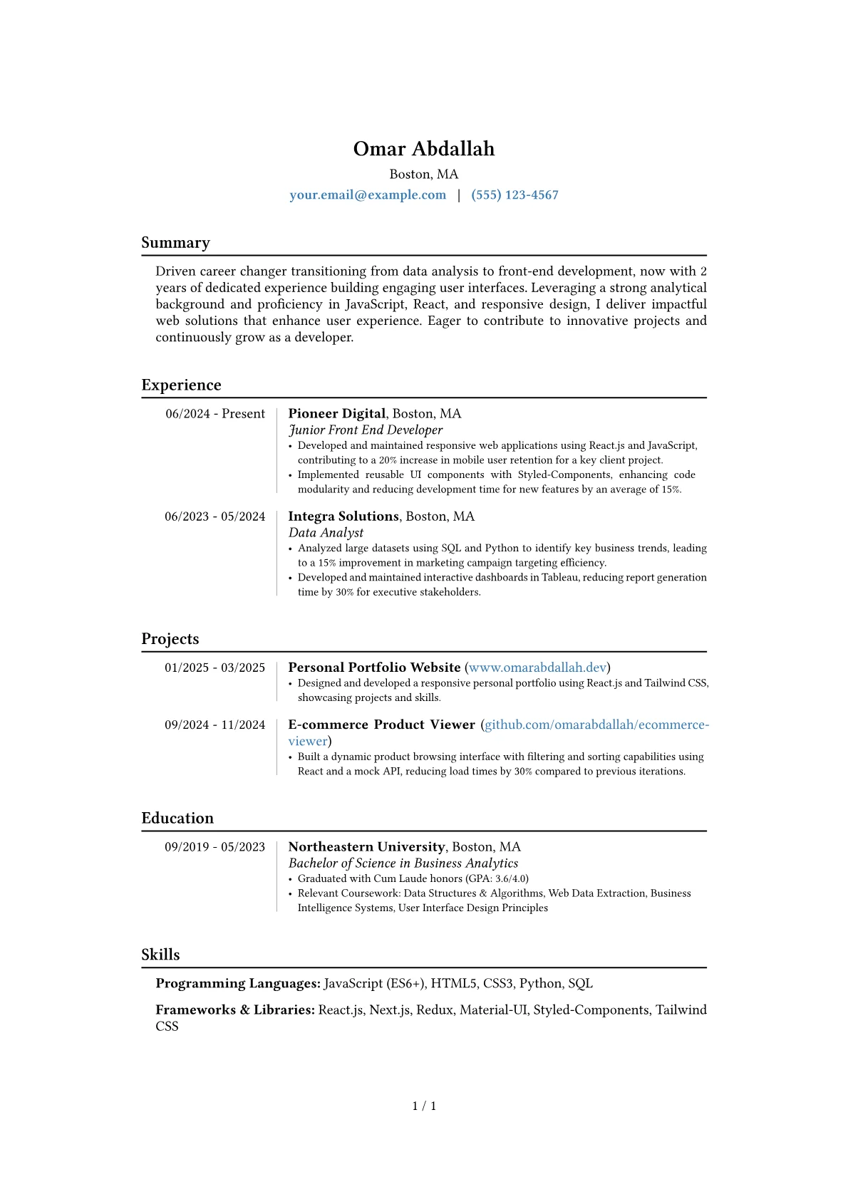 Career changer version - Page 1