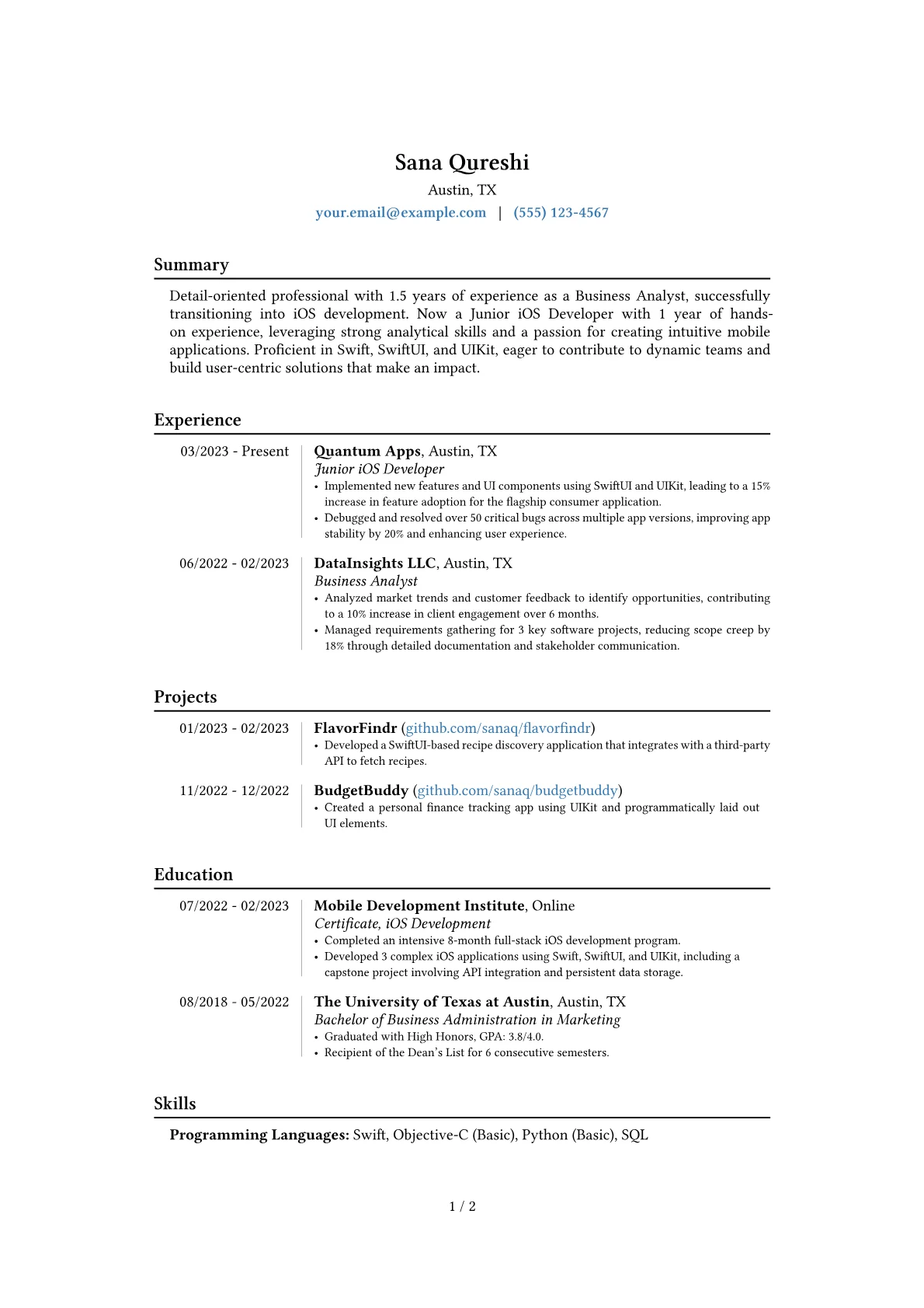 Career changer version - Page 1