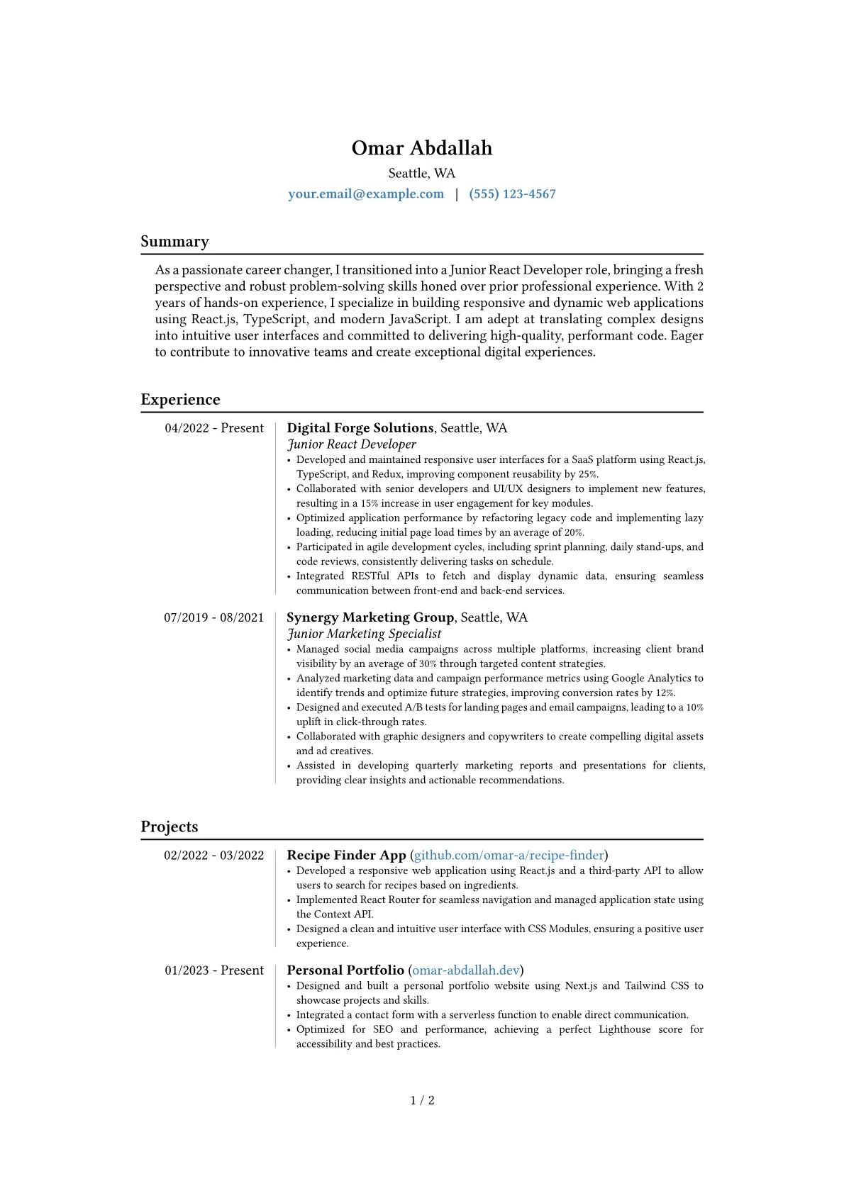 Career changer version - Page 1