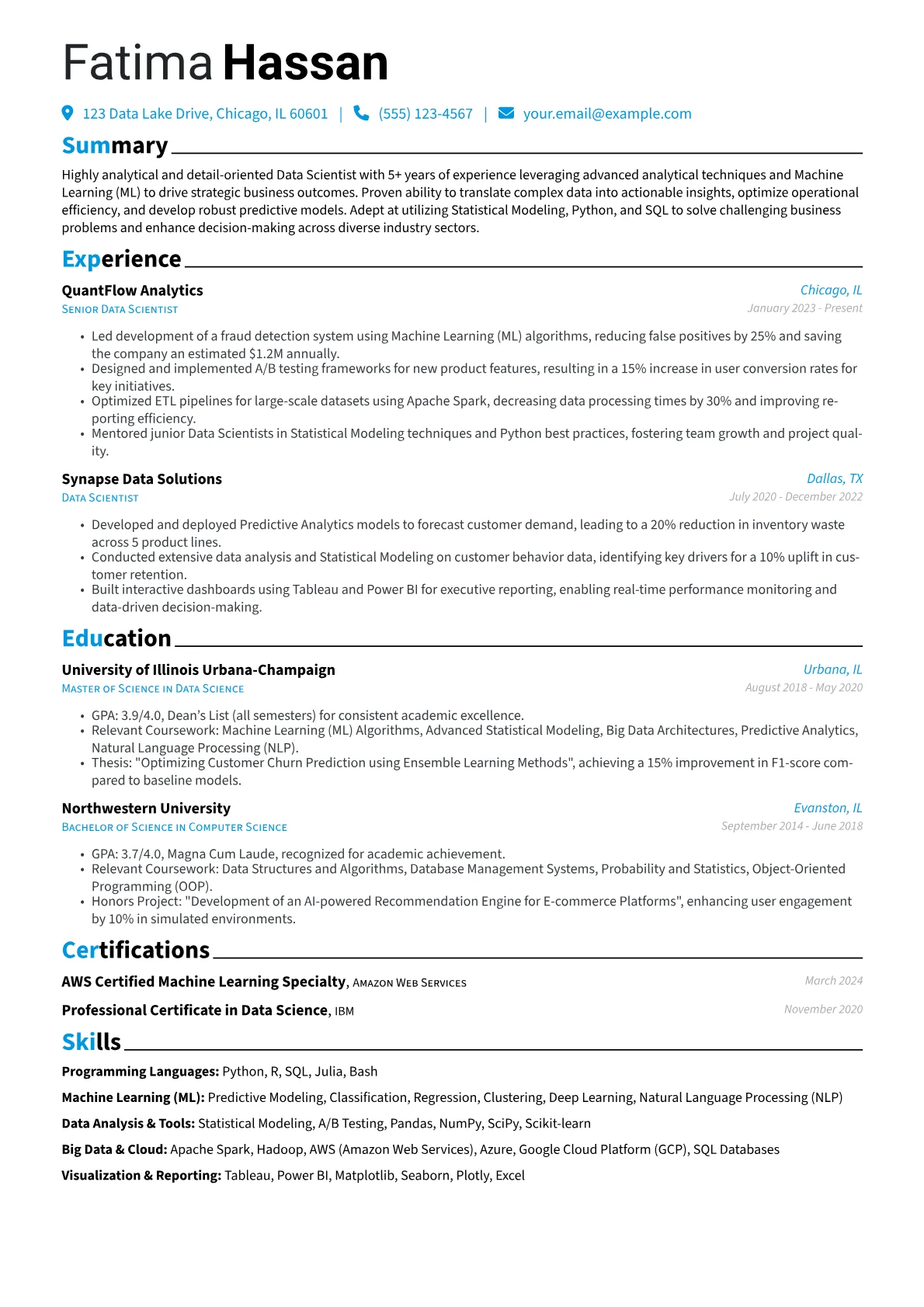 Keyword Optimized resume example, Keyword Optimized, page 1