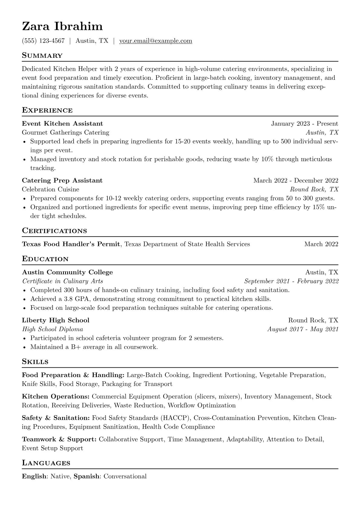 Kitchen Helper - Event version - Page 1