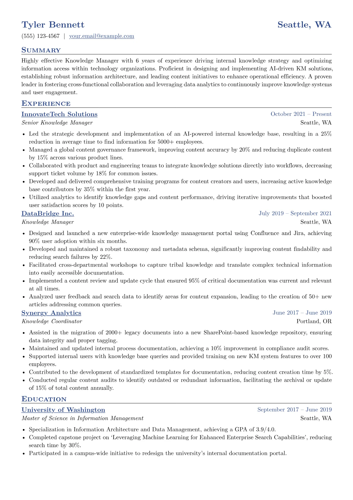 Knowledge Manager version - Page 1