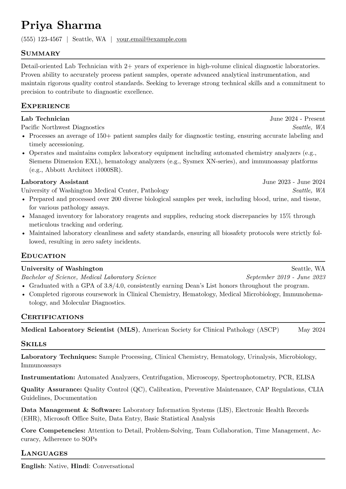 Clinical Diagnostic Lab version - Page 1