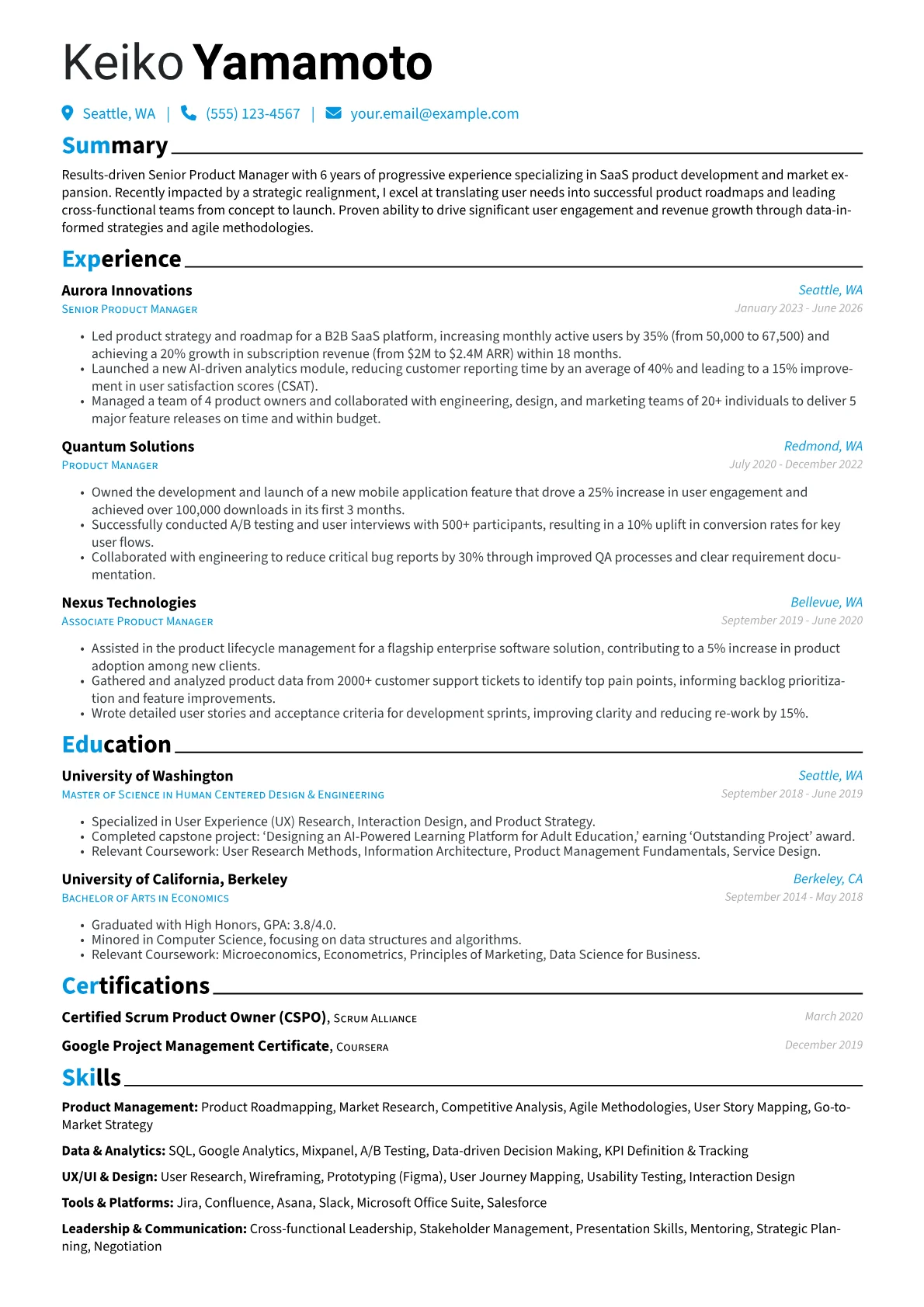 Laid Off resume example, Laid Off Mid-Career, page 1