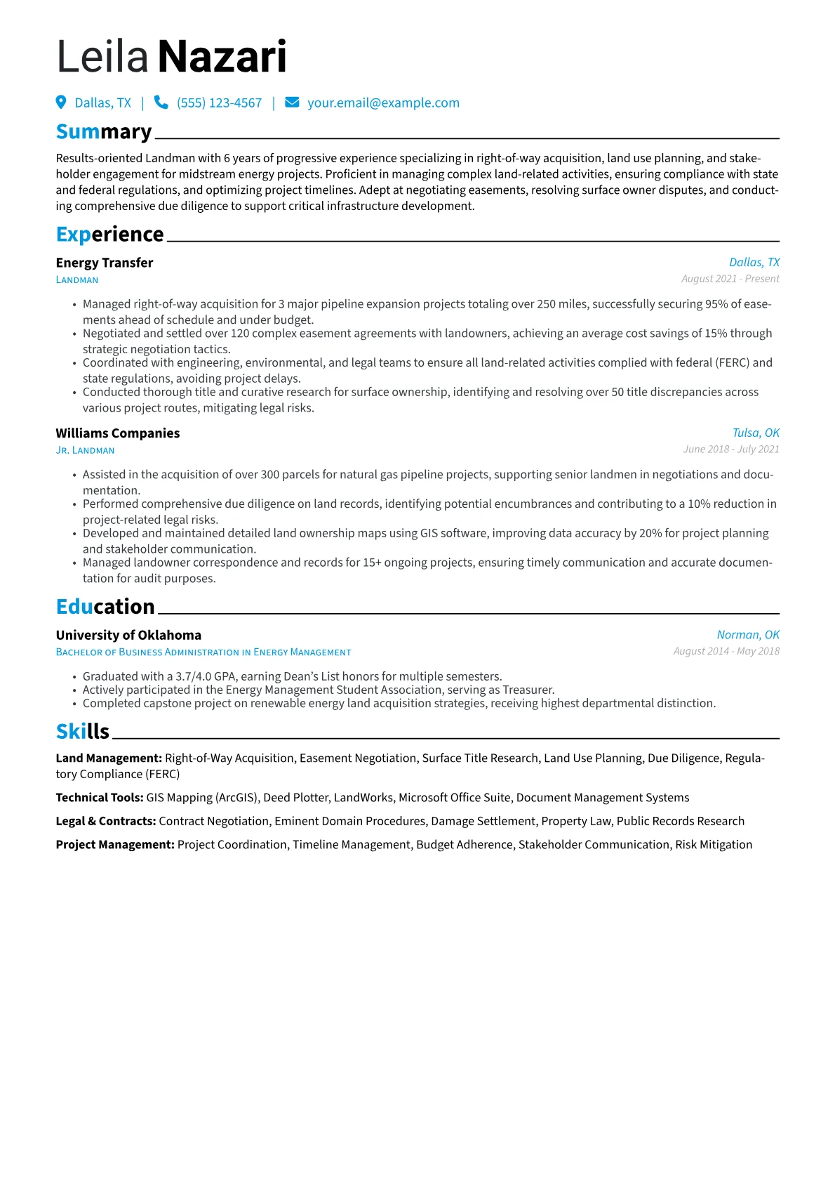 Midstream/ROW Landman version - Page 1