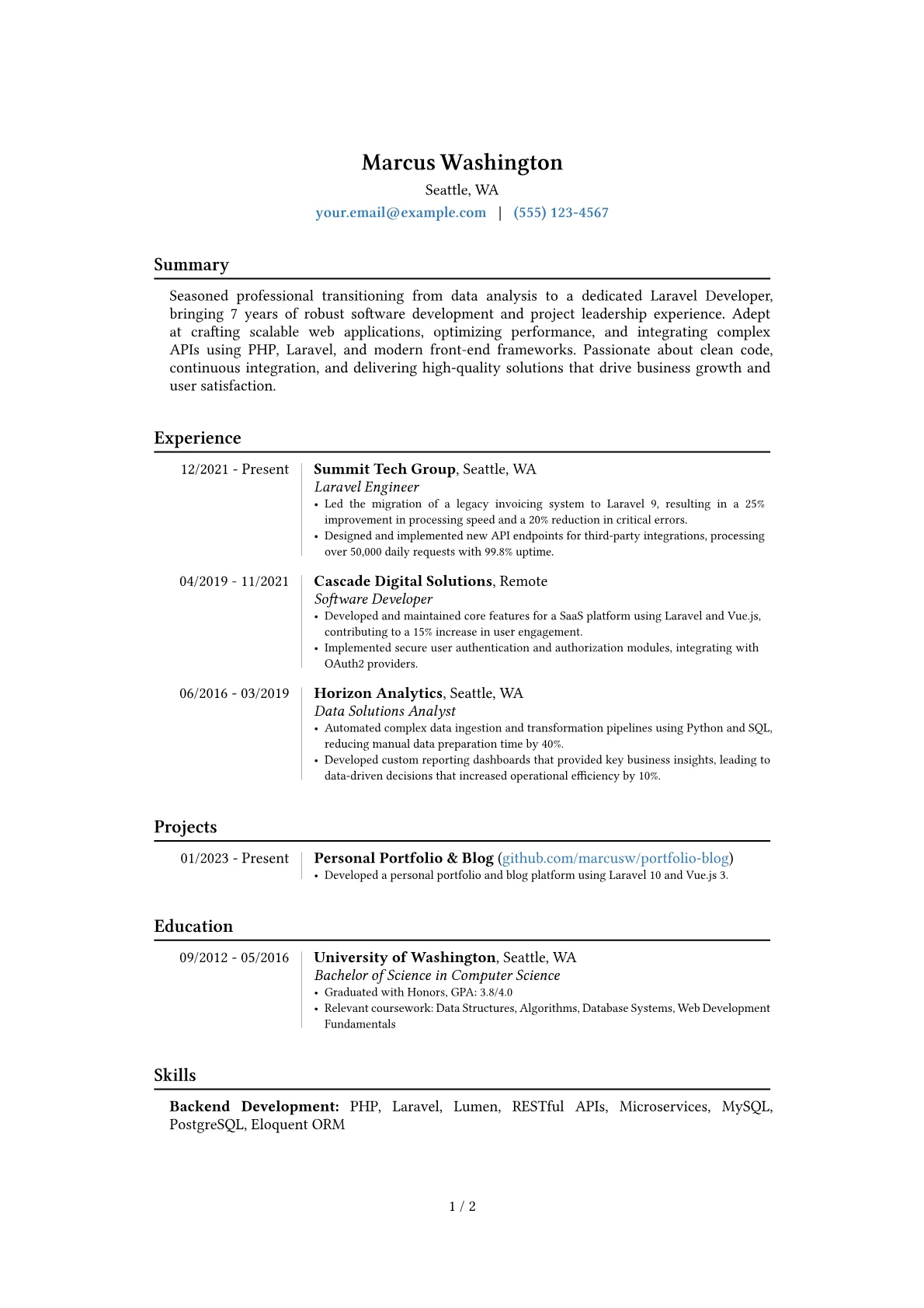 Career changer version - Page 1