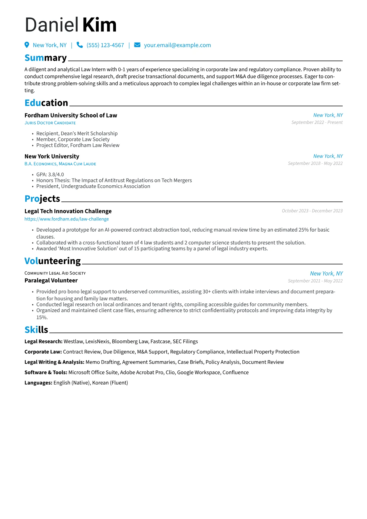 Law Intern Corporate Focus version - Page 1