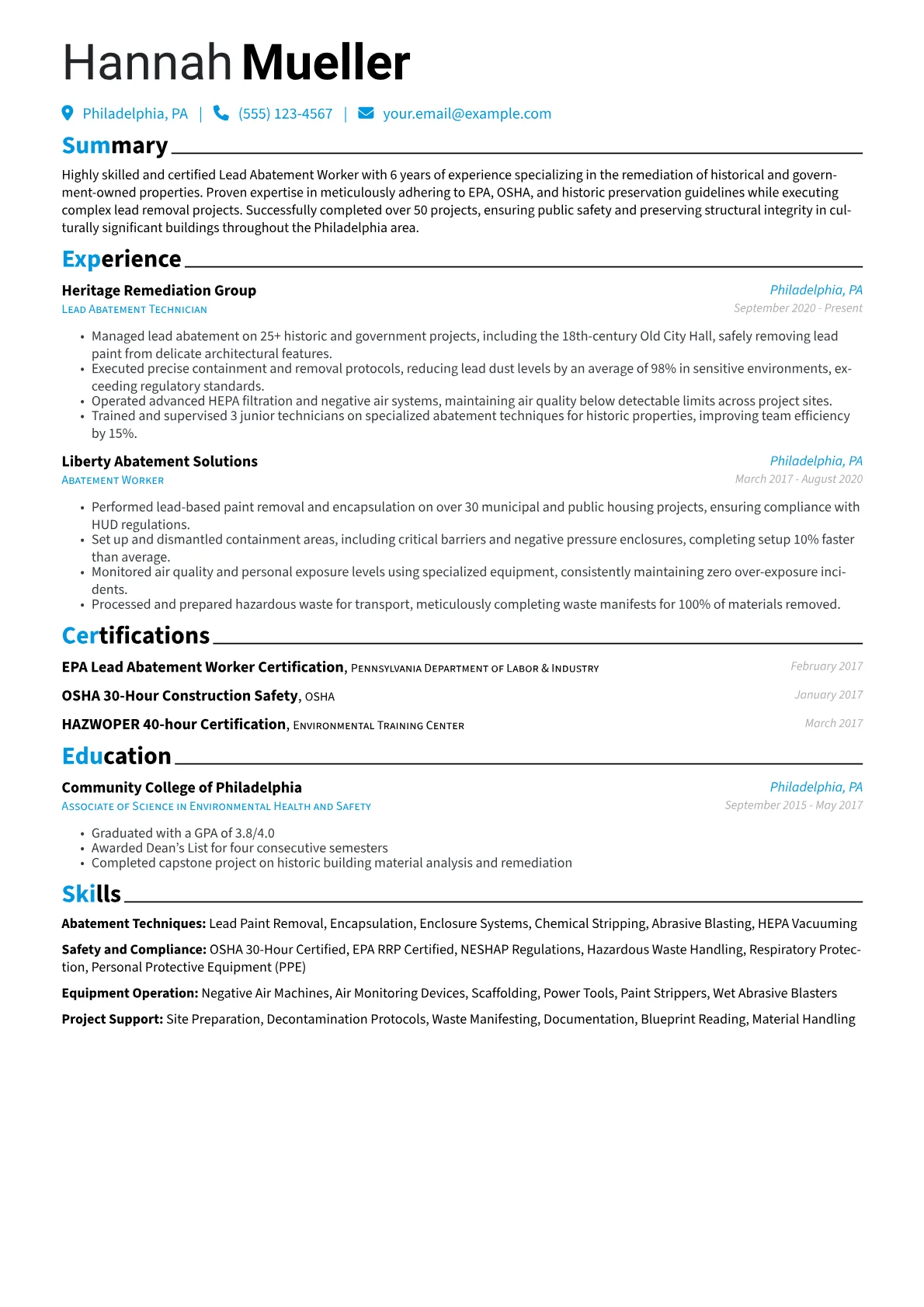Lead Abatement Worker version - Page 1