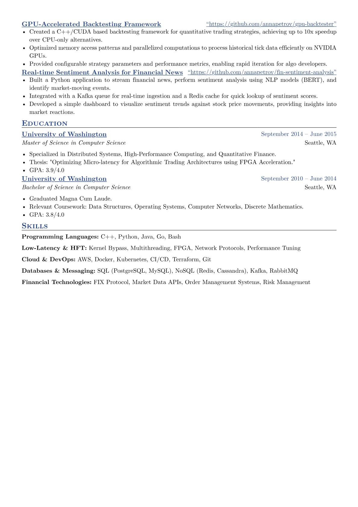 Lead Engineer resume example, Lead Engineer - Fintech, page 2
