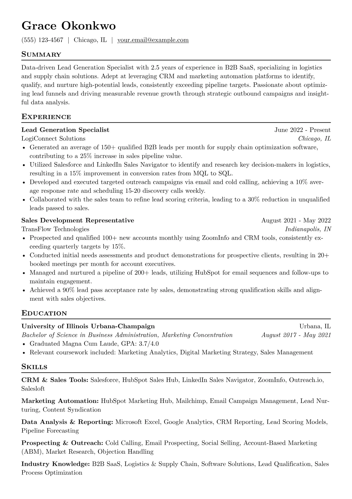 Lead Generation version - Page 1