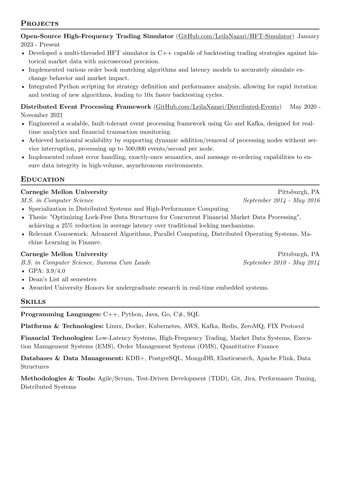 Lead Programmer resume example, Lead Programmer - FinTech, page 2