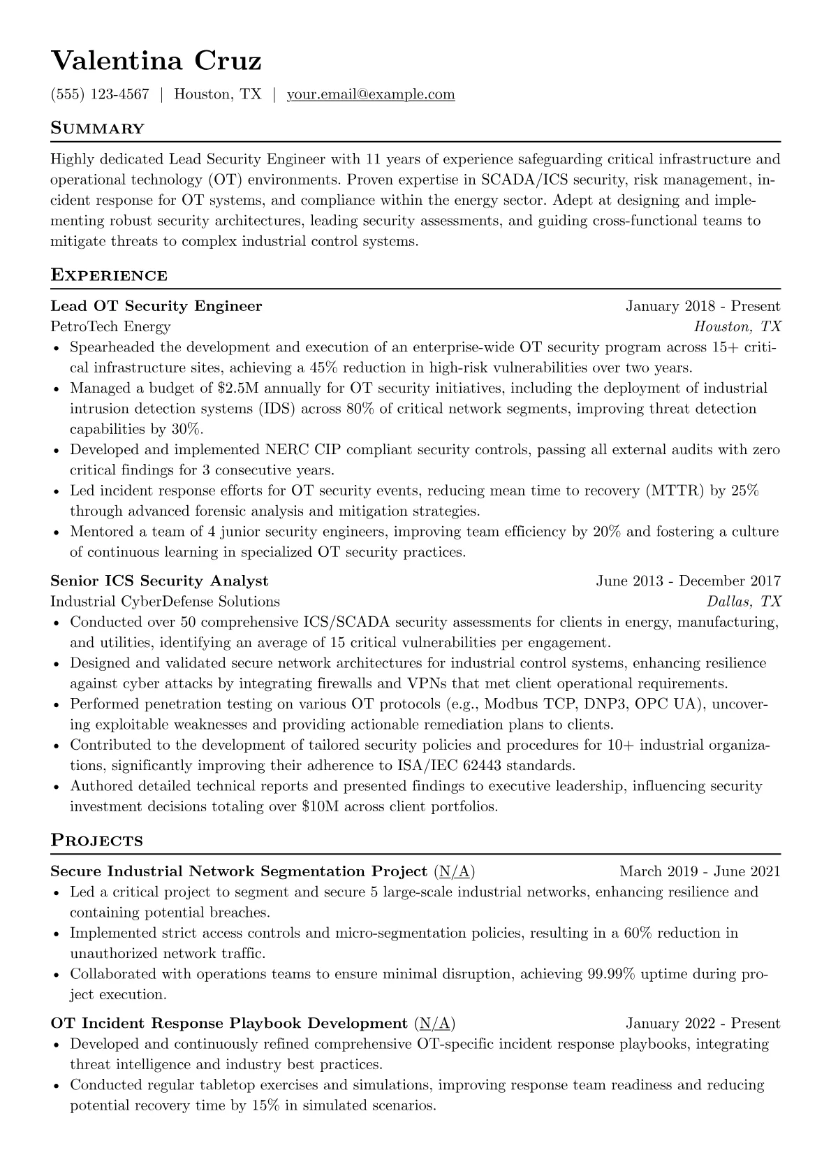 Lead OT Security Engineer version - Page 1