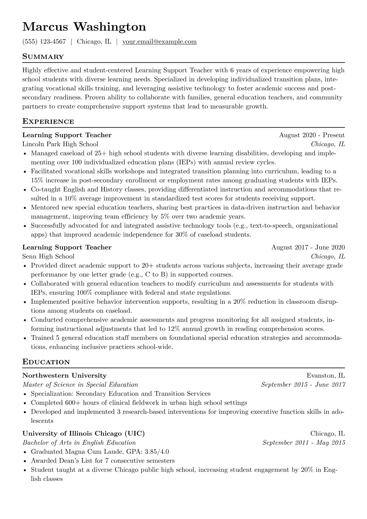 Learning Support Teacher version - Page 1