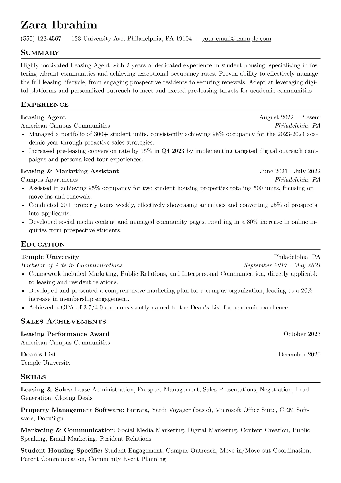 Student Housing version - Page 1