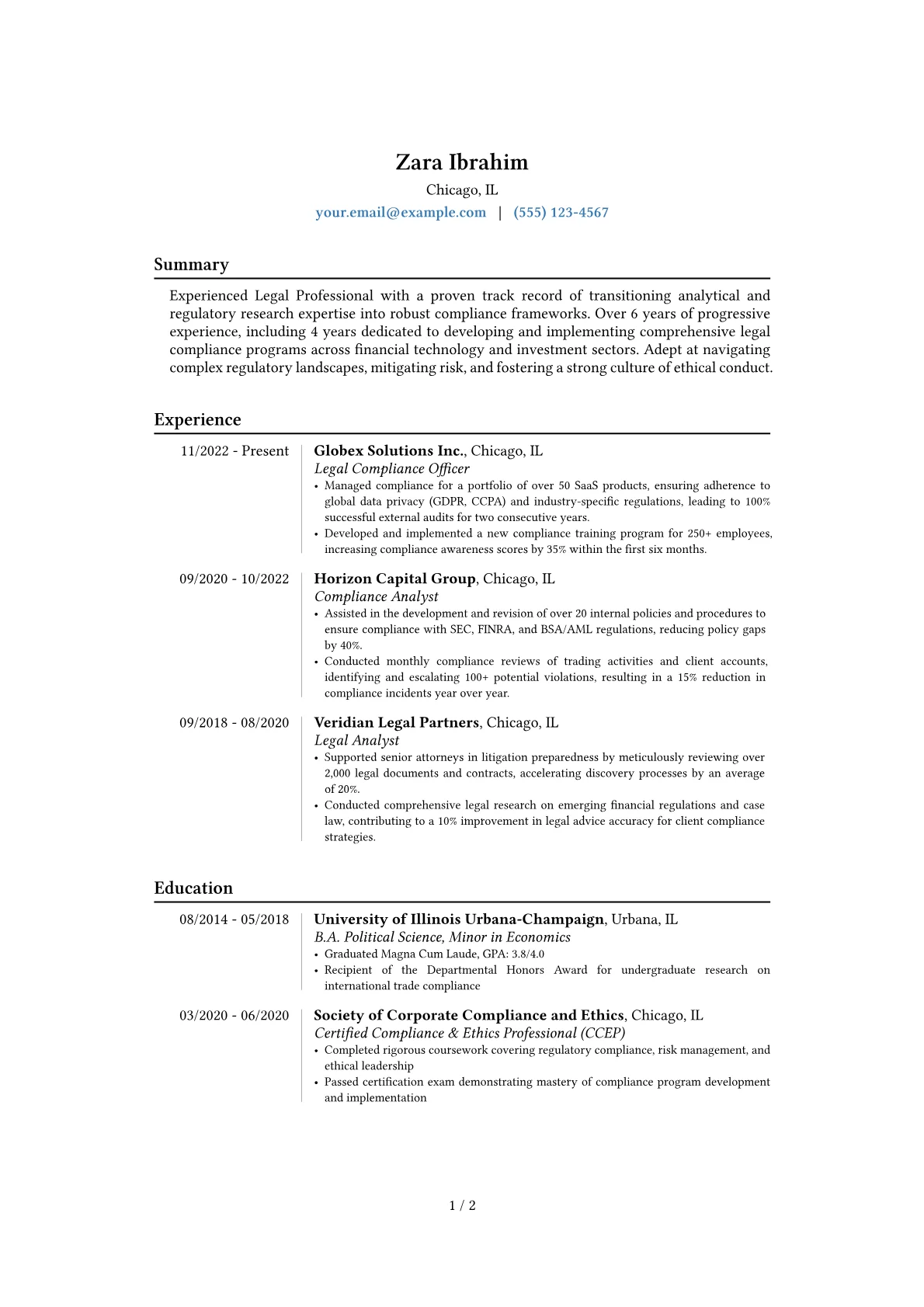 Career changer version - Page 1