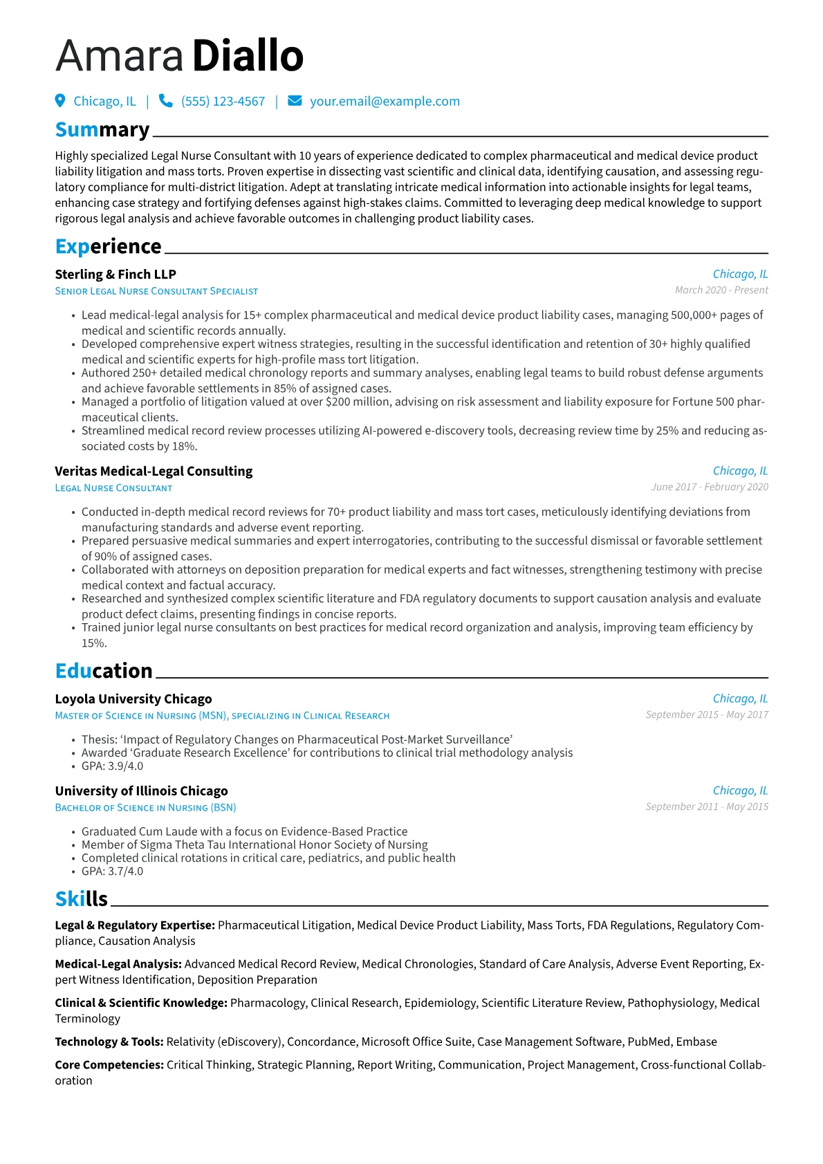 Legal Nurse Consultant version - Page 1