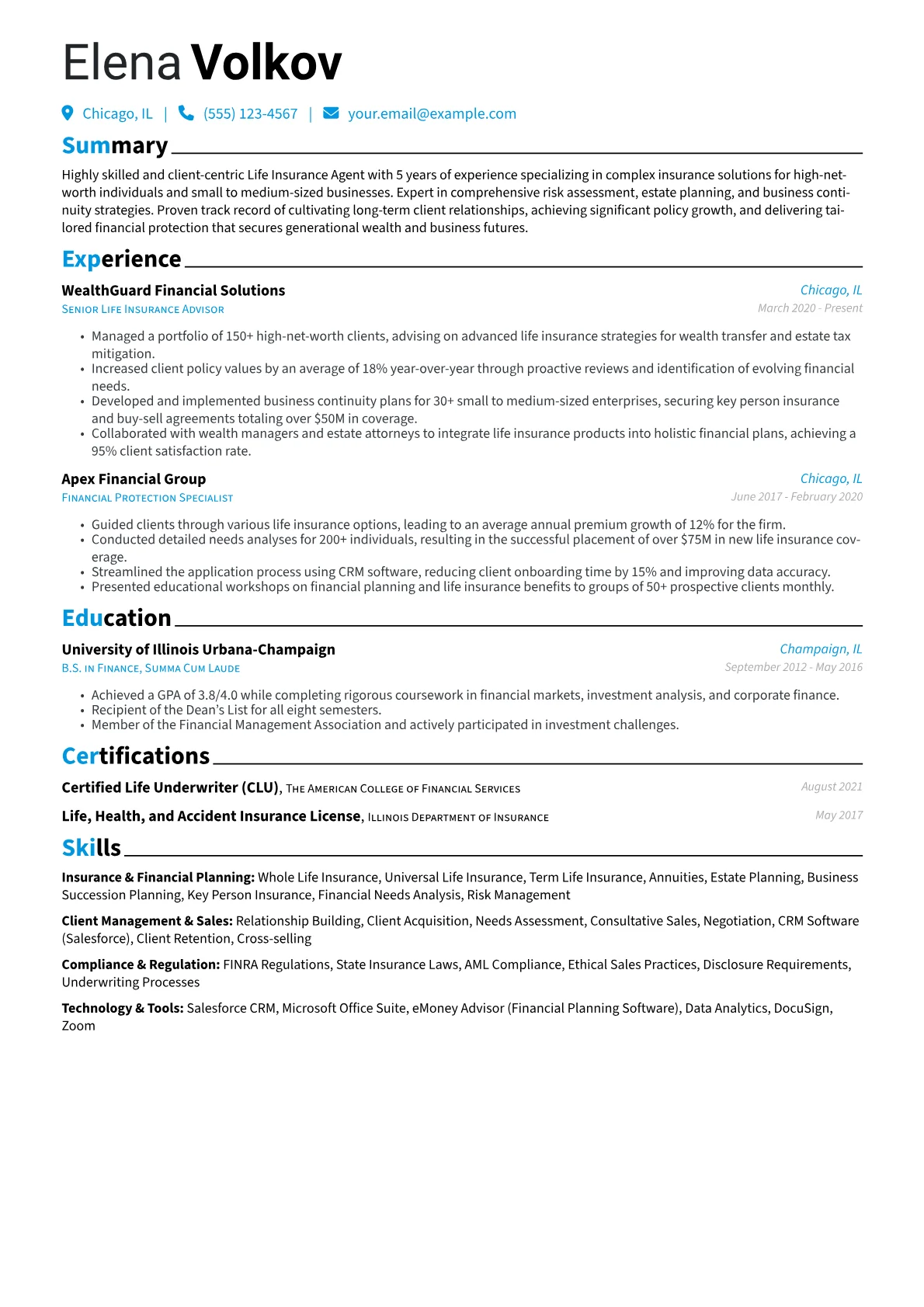 Life Insurance Agent version - Page 1