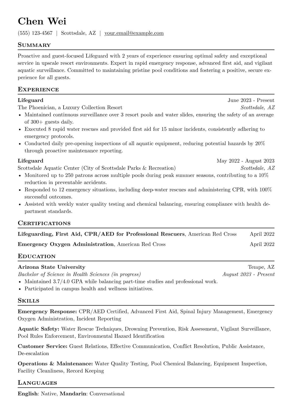 Resort Lifeguard version - Page 1
