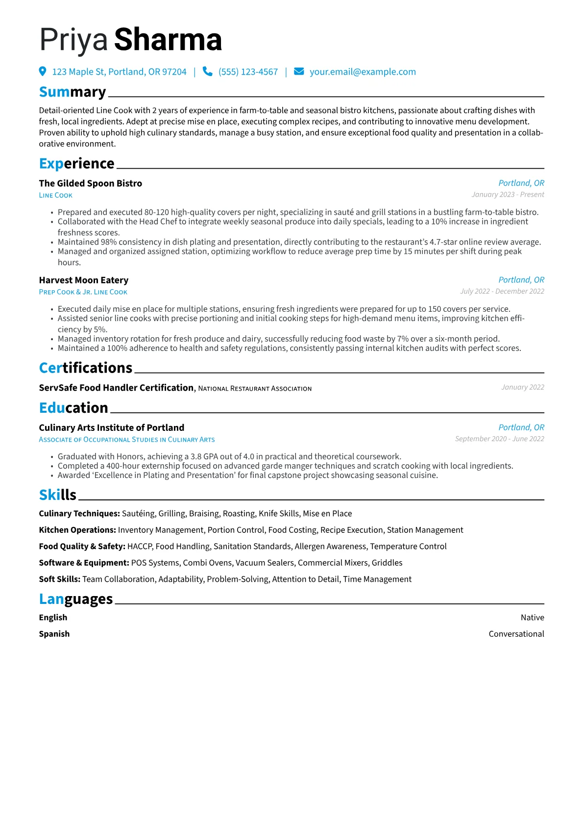 Line Cook version - Page 1