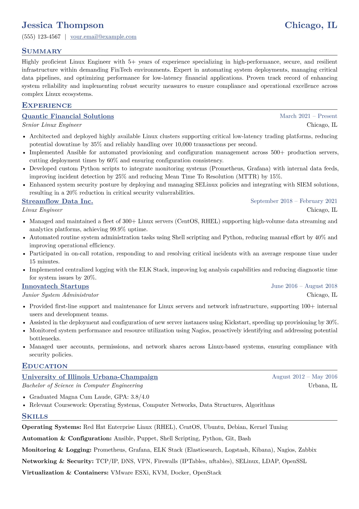 Linux Engineer version - Page 1