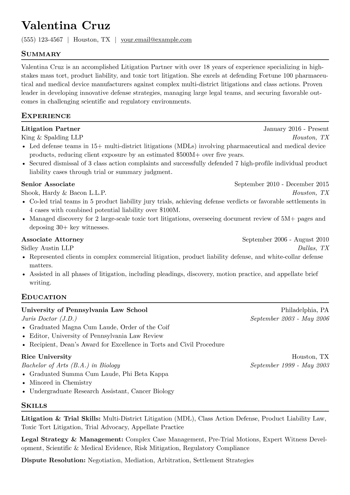Litigation Partner version - Page 1