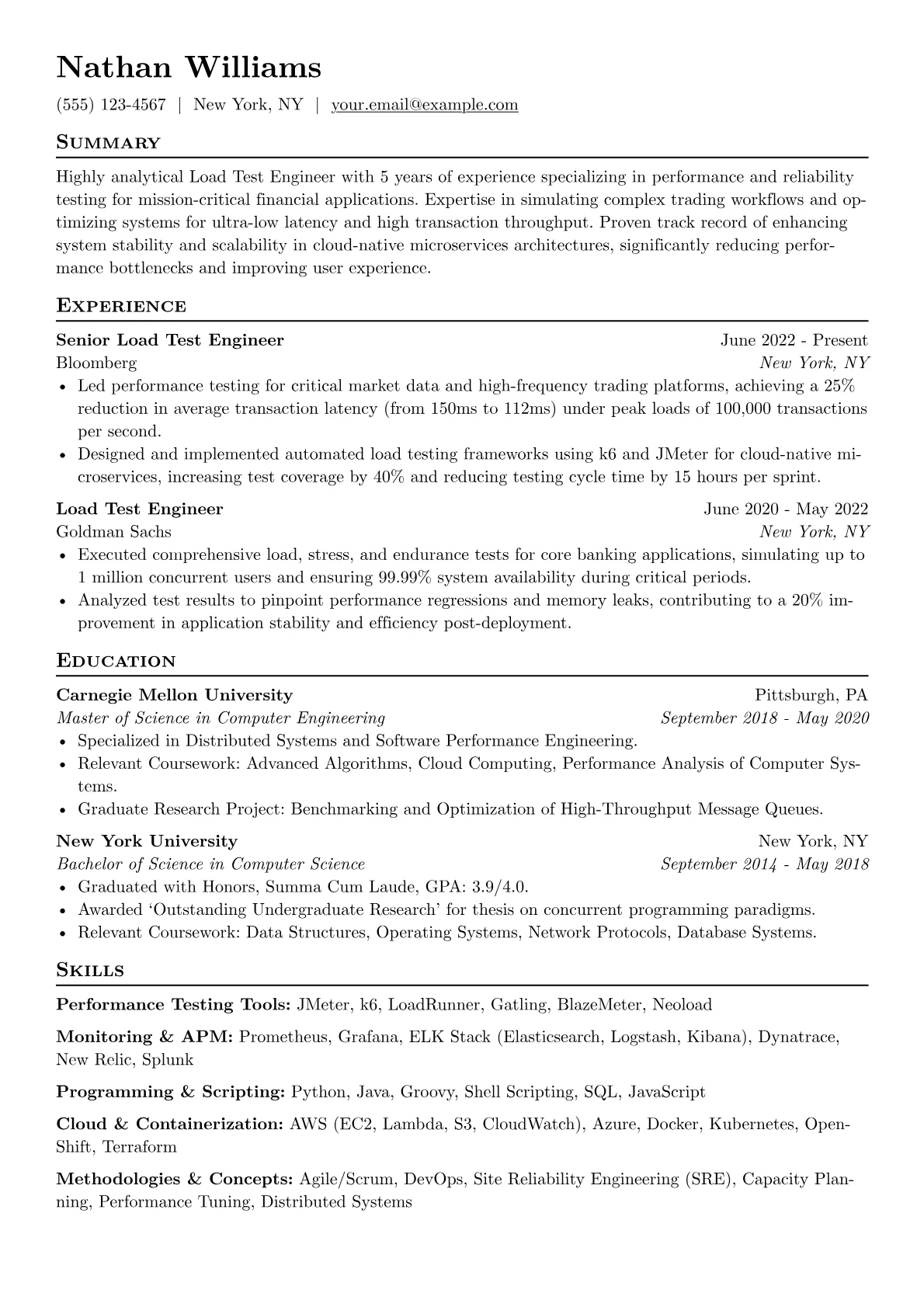 Performance Testing Tools version - Page 1