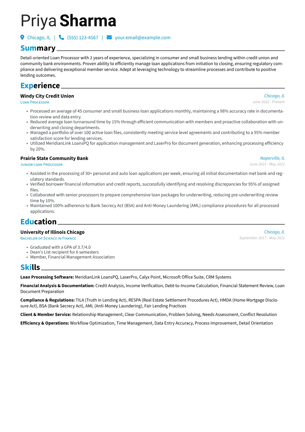 Loan Processor version - Page 1