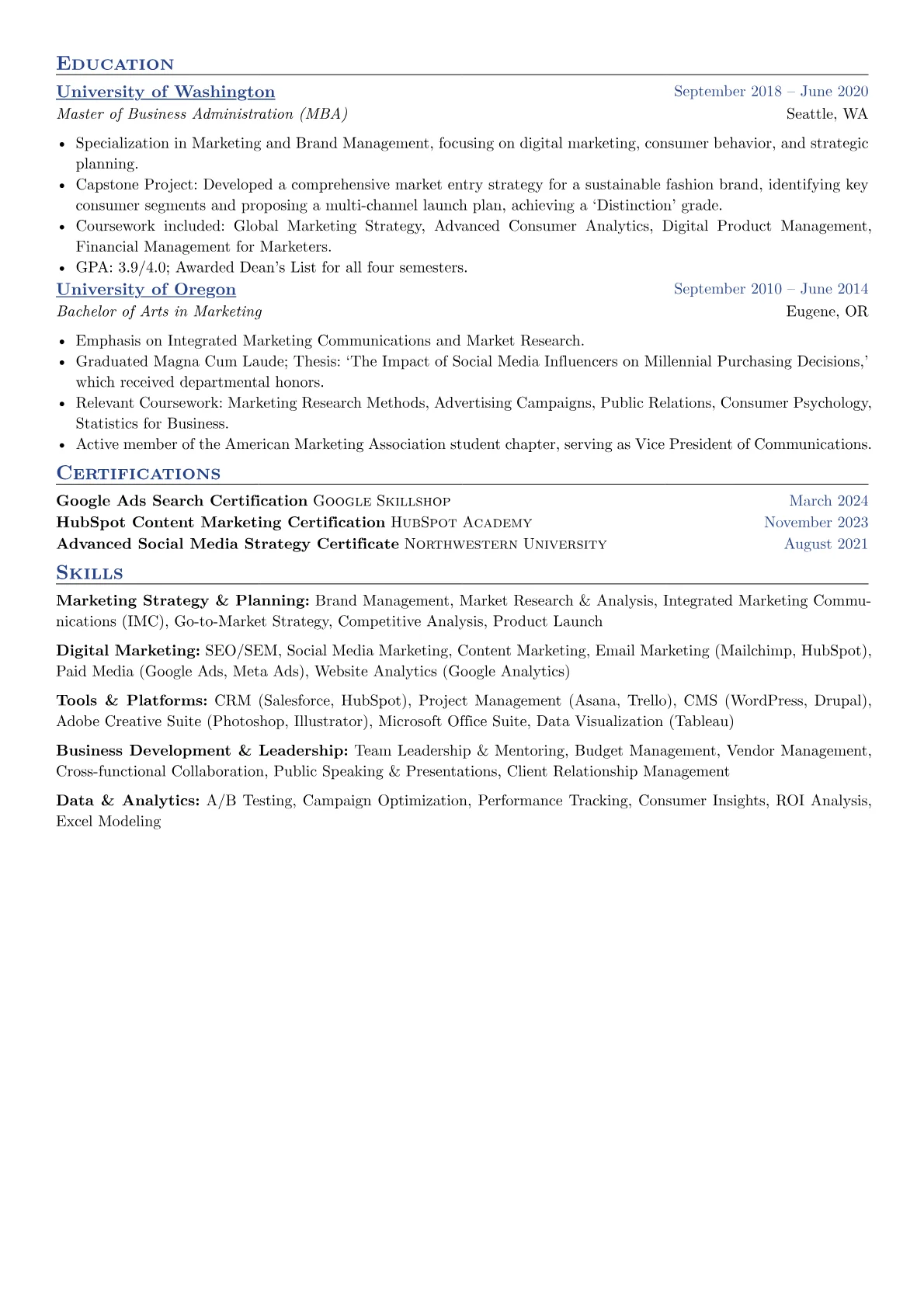 Long resume example, Long, page 2