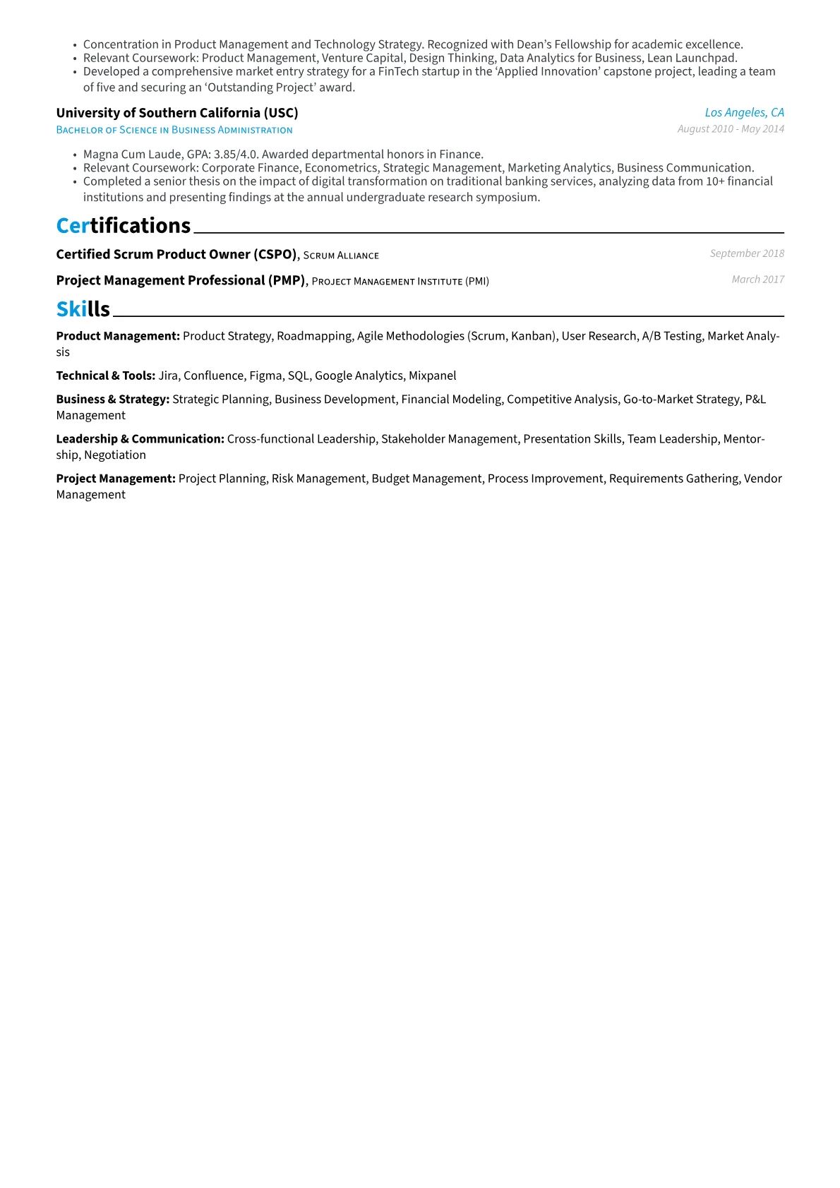 Long resume example, Career changer, page 2