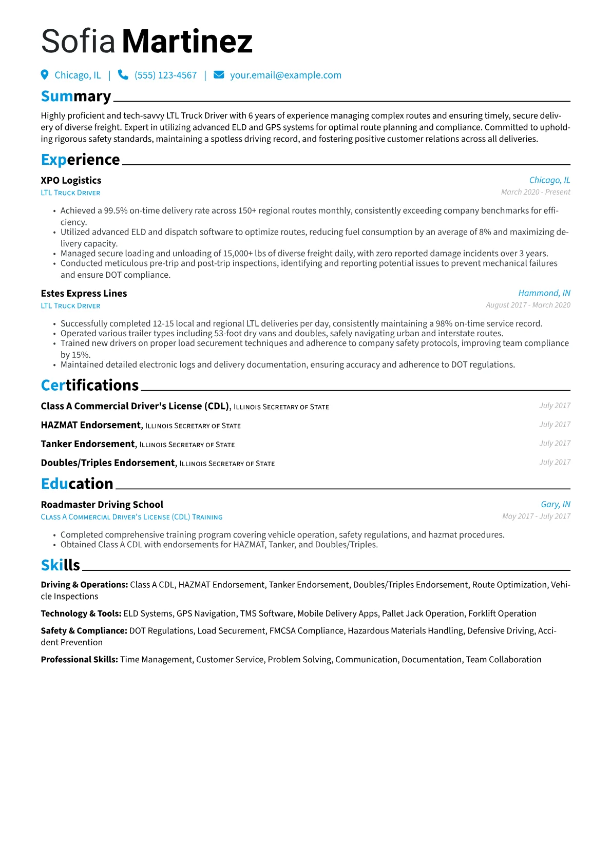 LTL Truck Driver version - Page 1