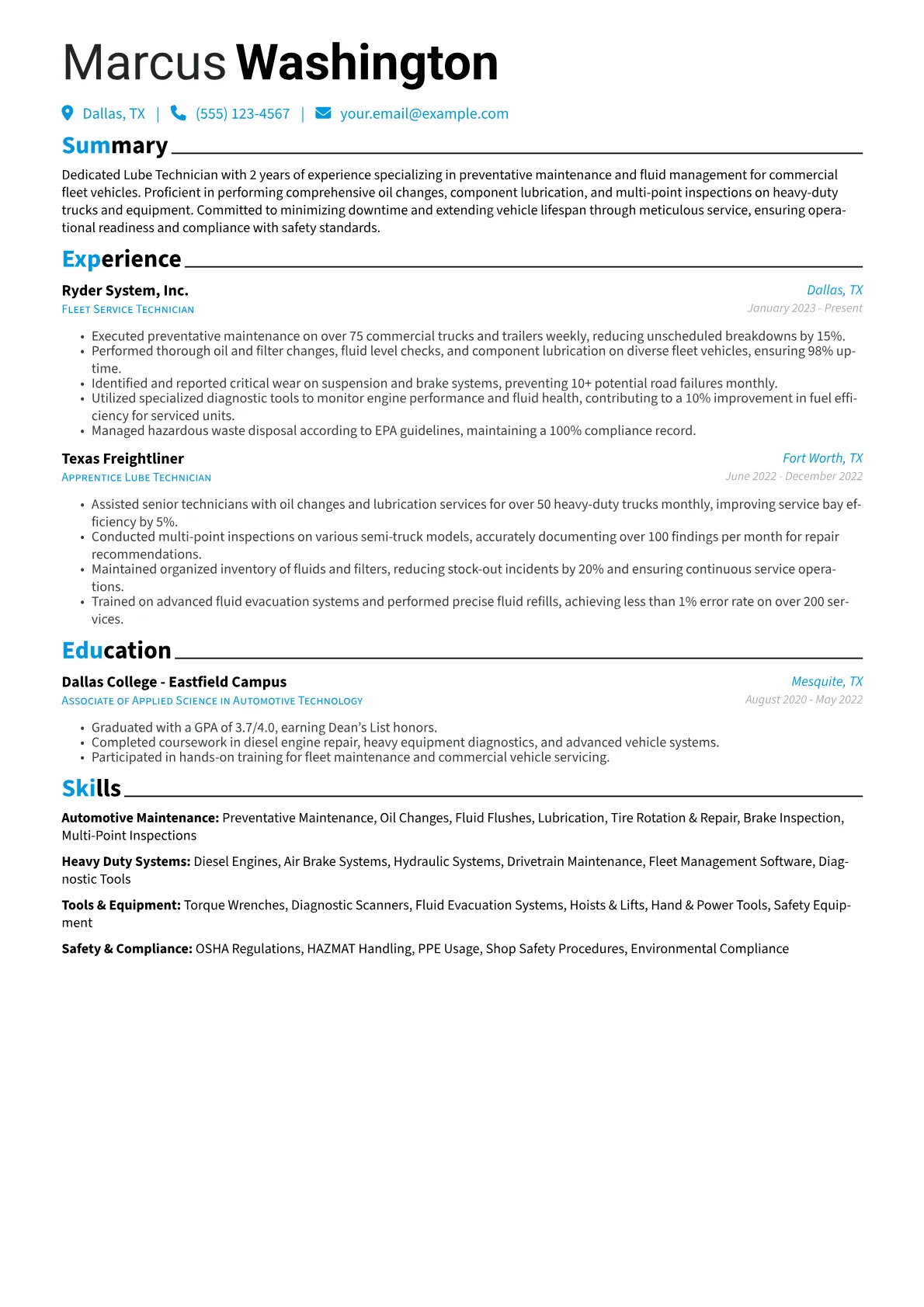 Lube Technician version - Page 1