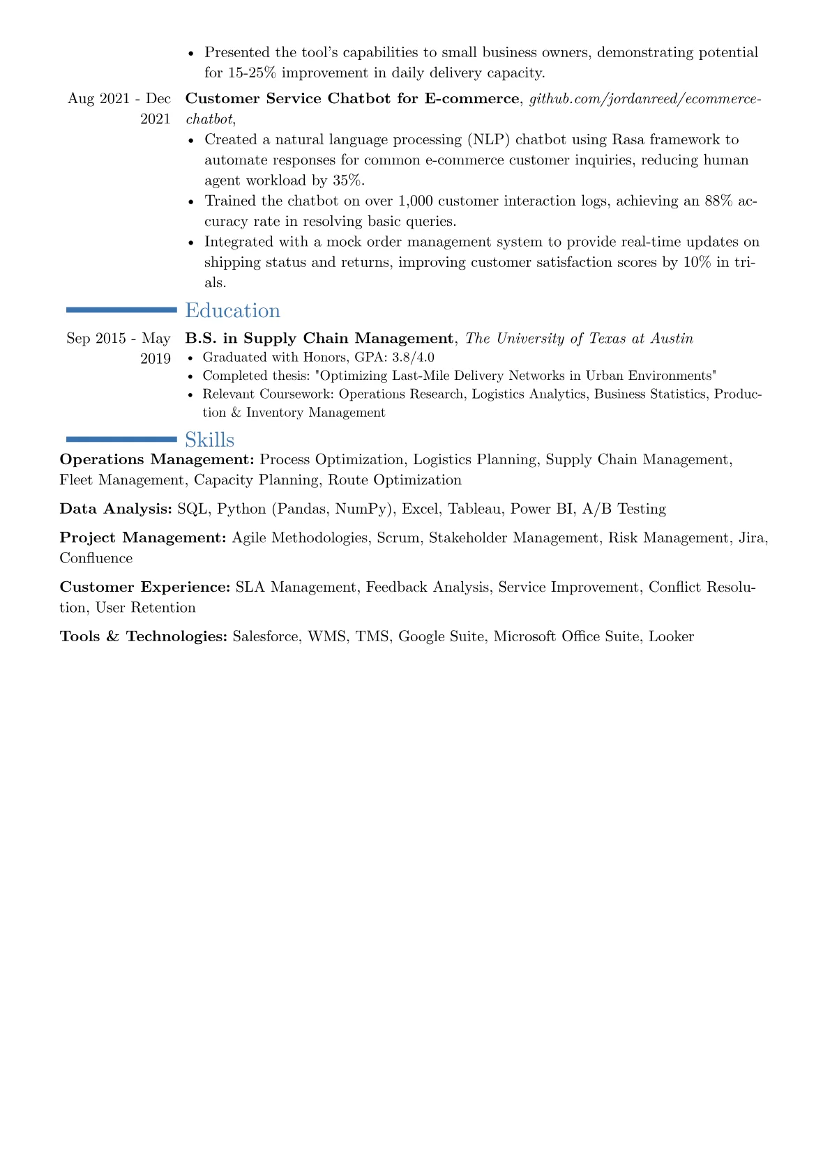 Lyft resume example, Career changer, page 2