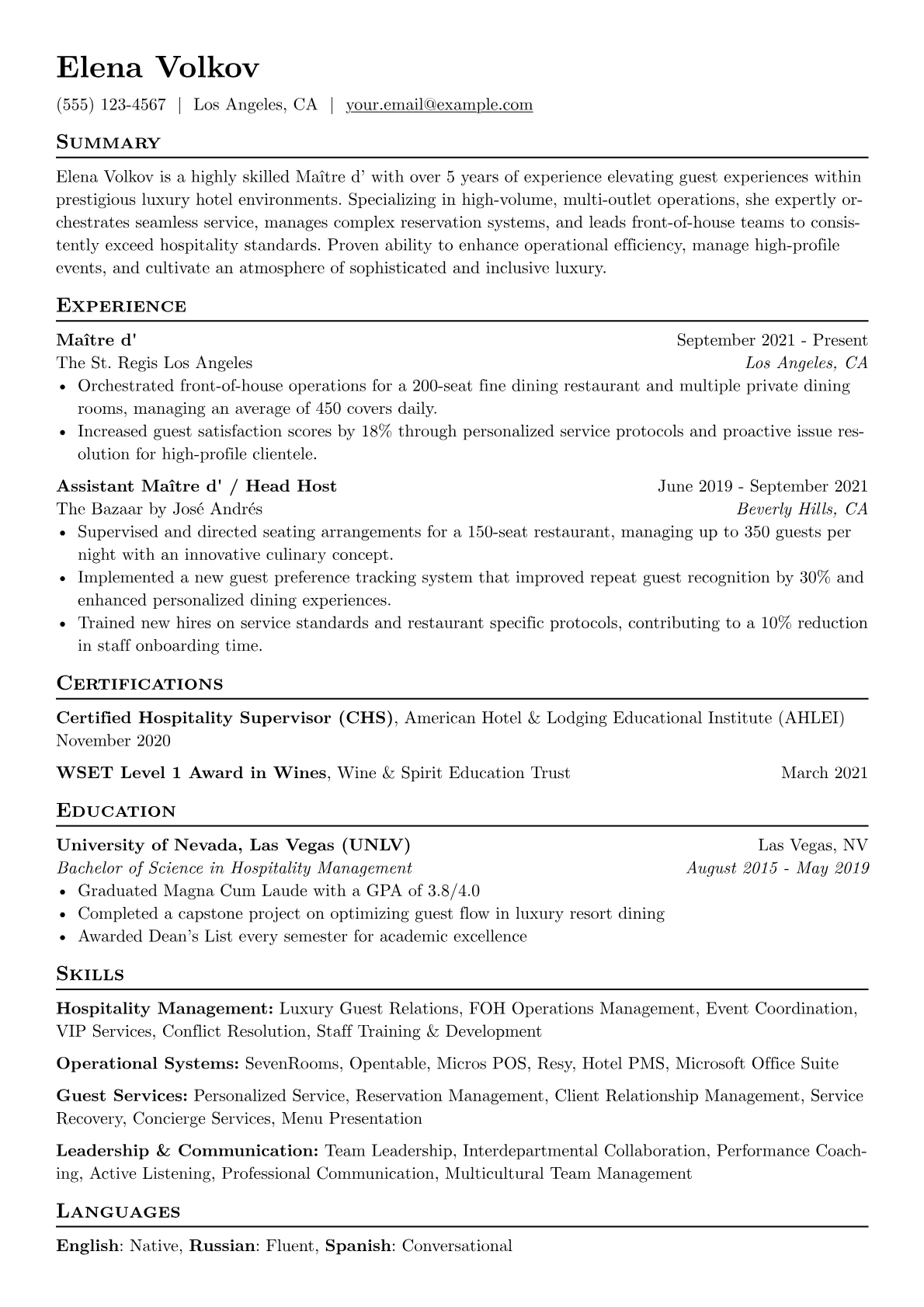 Maître d' - Luxury version - Page 1