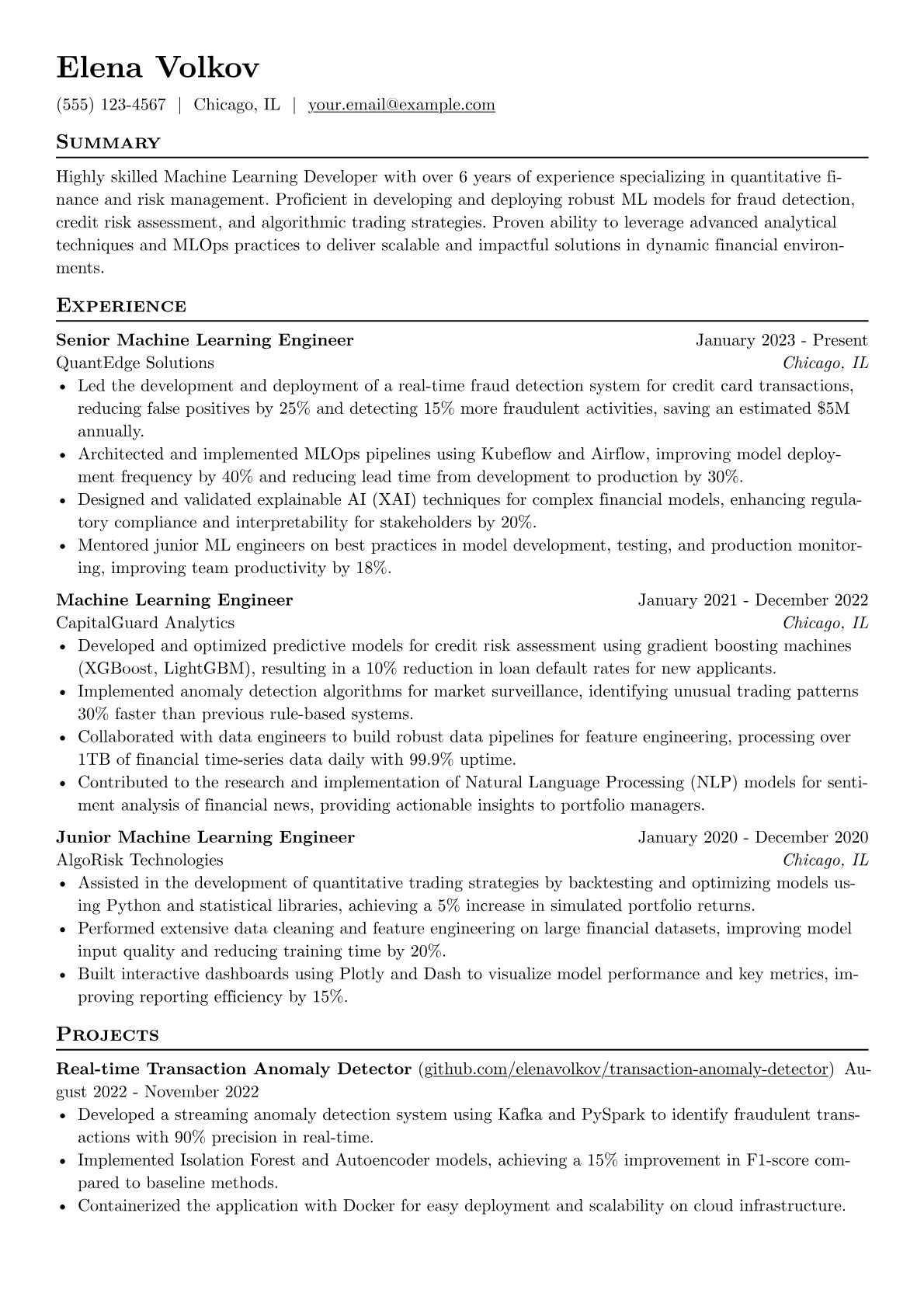 Financial ML Developer version - Page 1