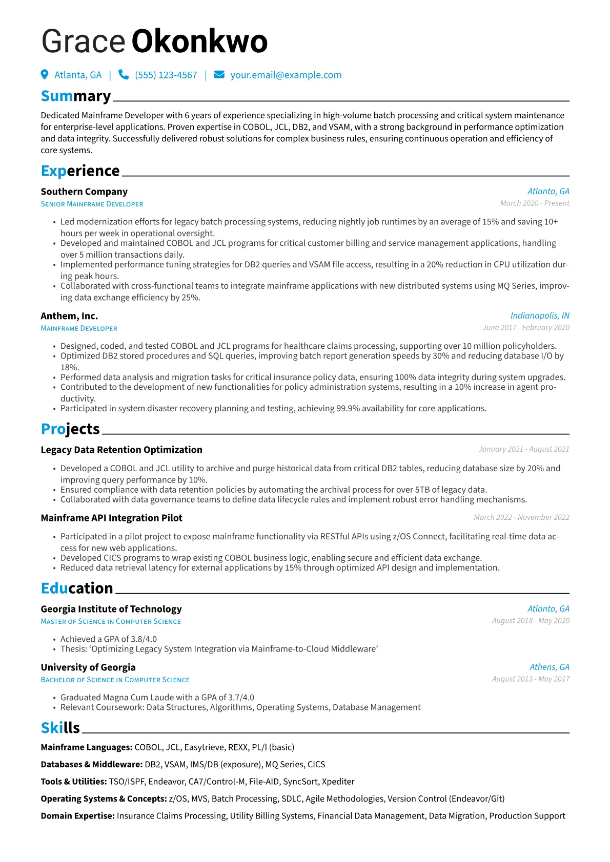 Mainframe Developer version - Page 1