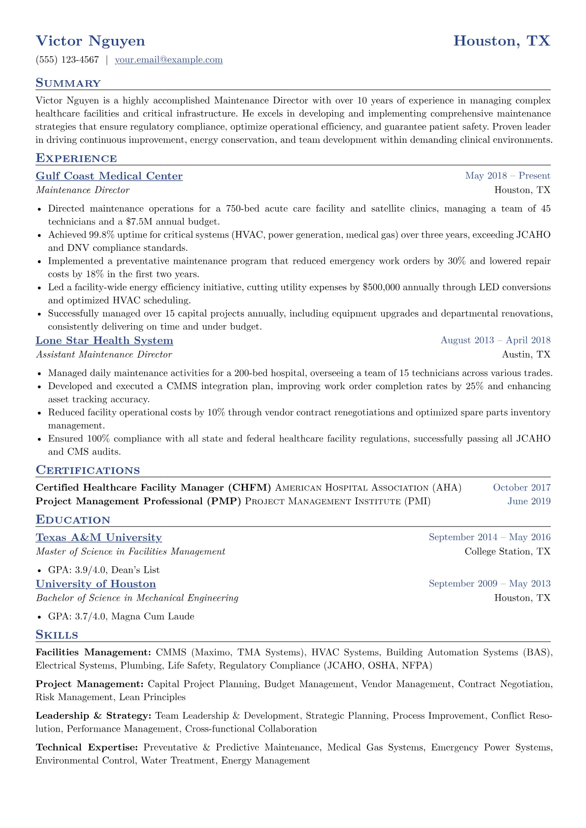 Healthcare Facilities version - Page 1