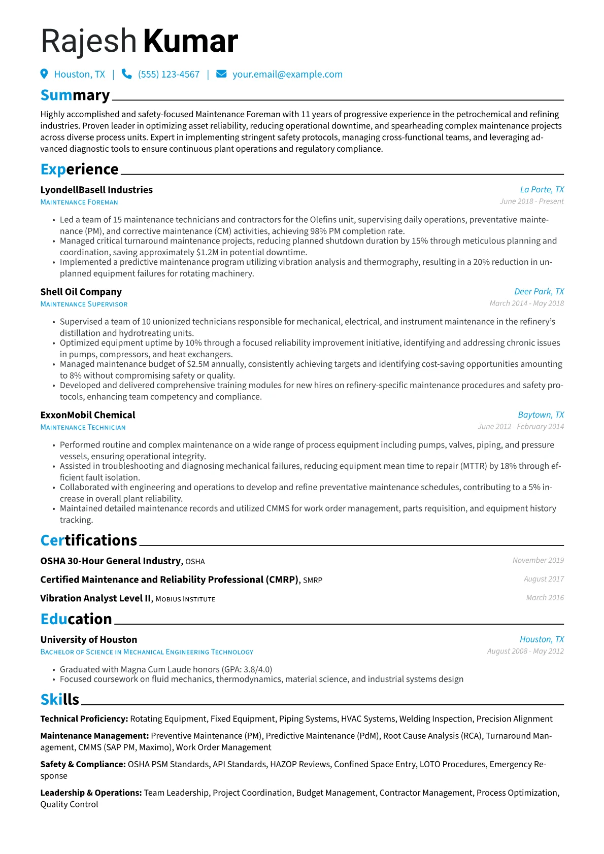 Maintenance Foreman version - Page 1