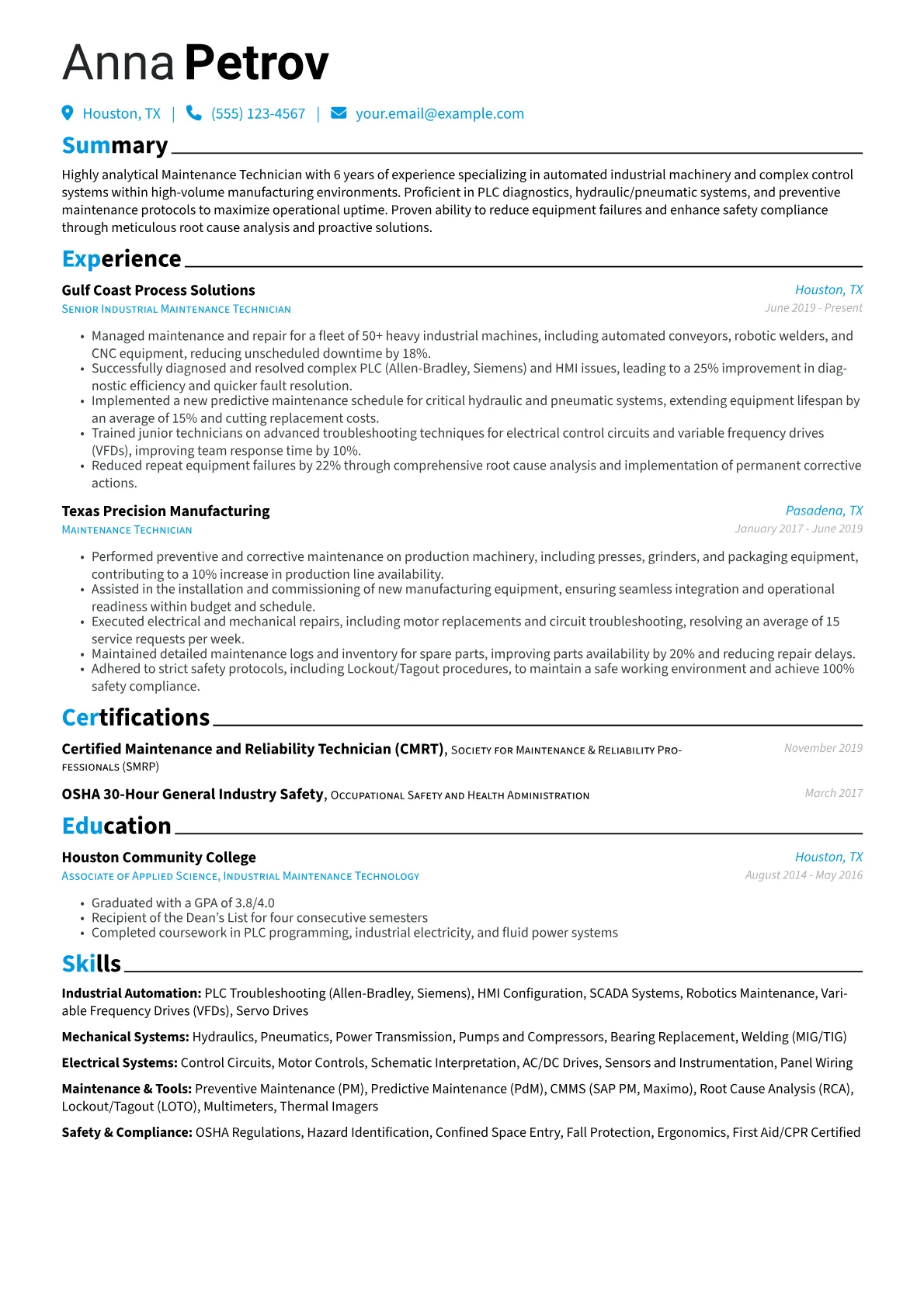 Maintenance Technician version - Page 1