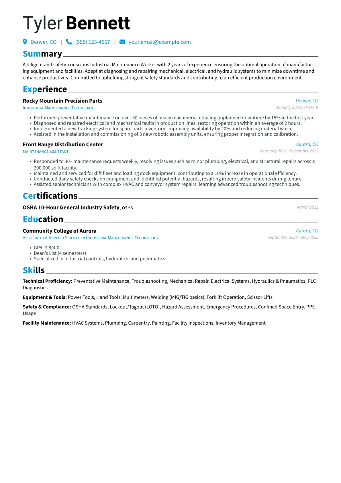 Maintenance Worker version - Page 1