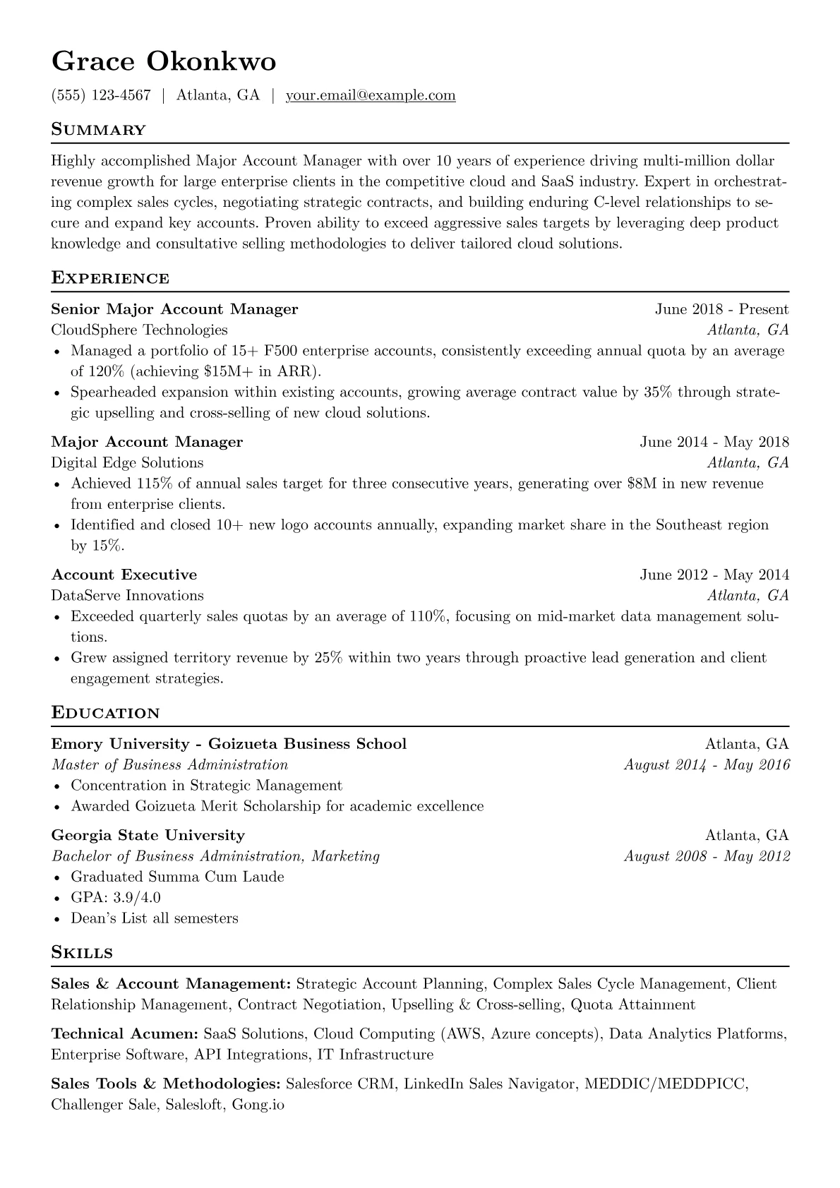 Sales & Account Management version - Page 1